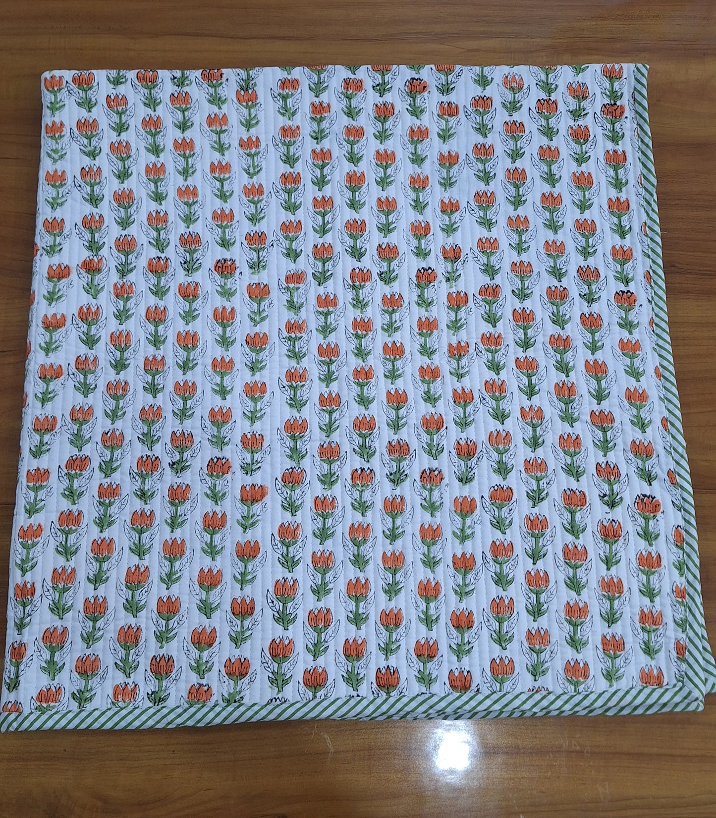 Nature Bloom Floral Bird Print Baby Quilt