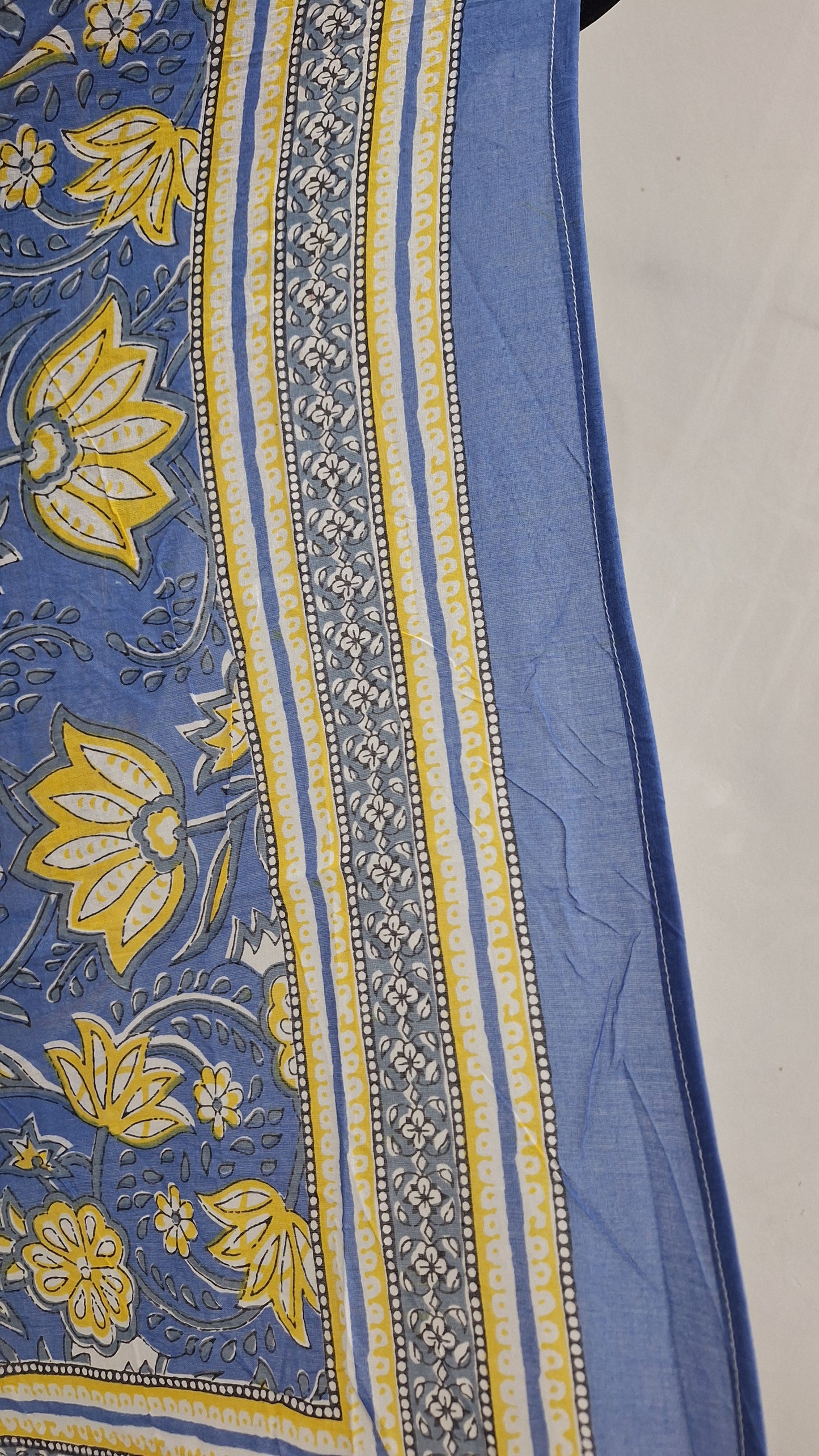 Blue Blossom Floral Print Cotton Sarong Wrap