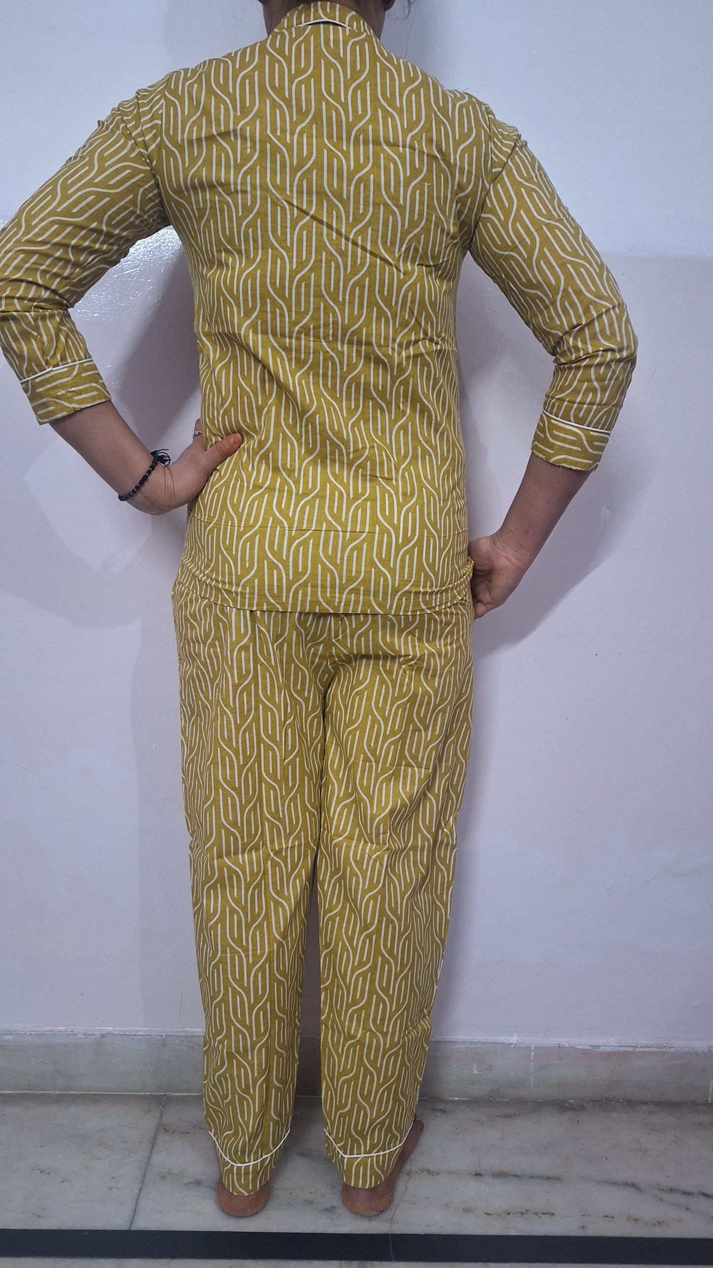 Beautiful Yellow Summer Special Lady Night Suit By Meera Prints