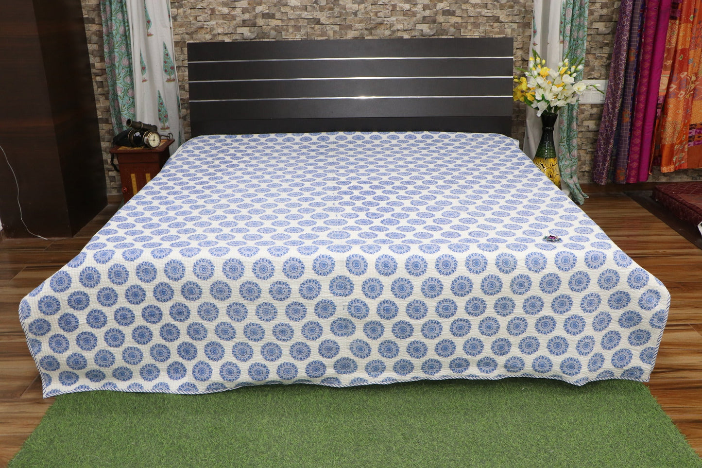 Beautiful-Blue-Sudarshan-Chakra-Printed-Quilted-Bedcover