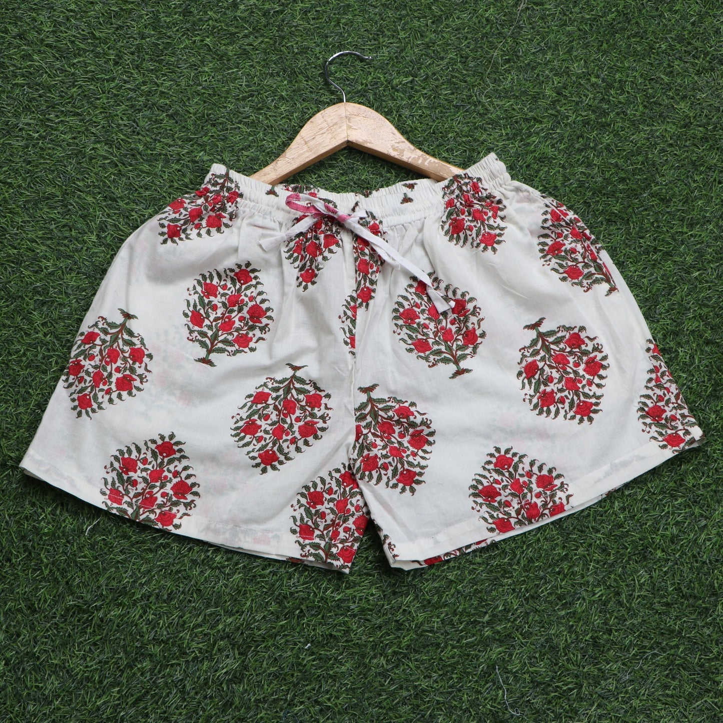 Red-Anar-Buta-Printed-Cotton-Shorts
