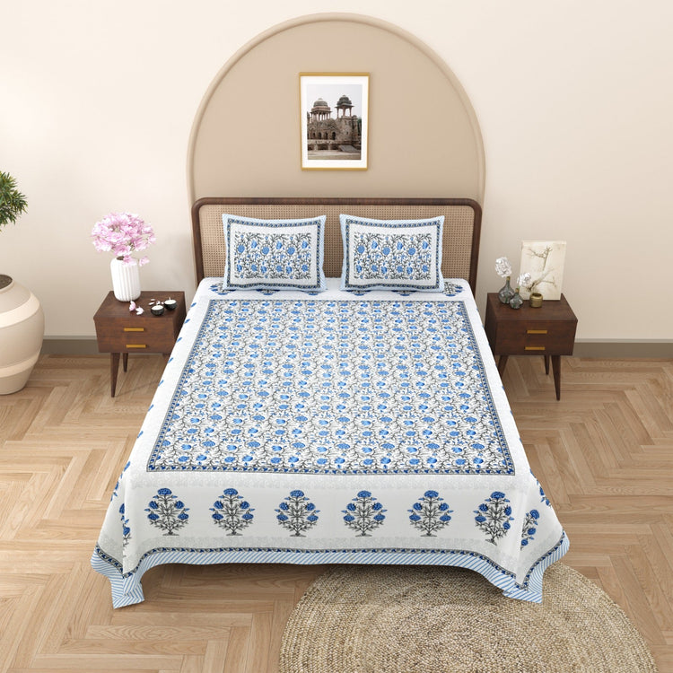 Hand block printed cotton bedsheets from Jaipur
