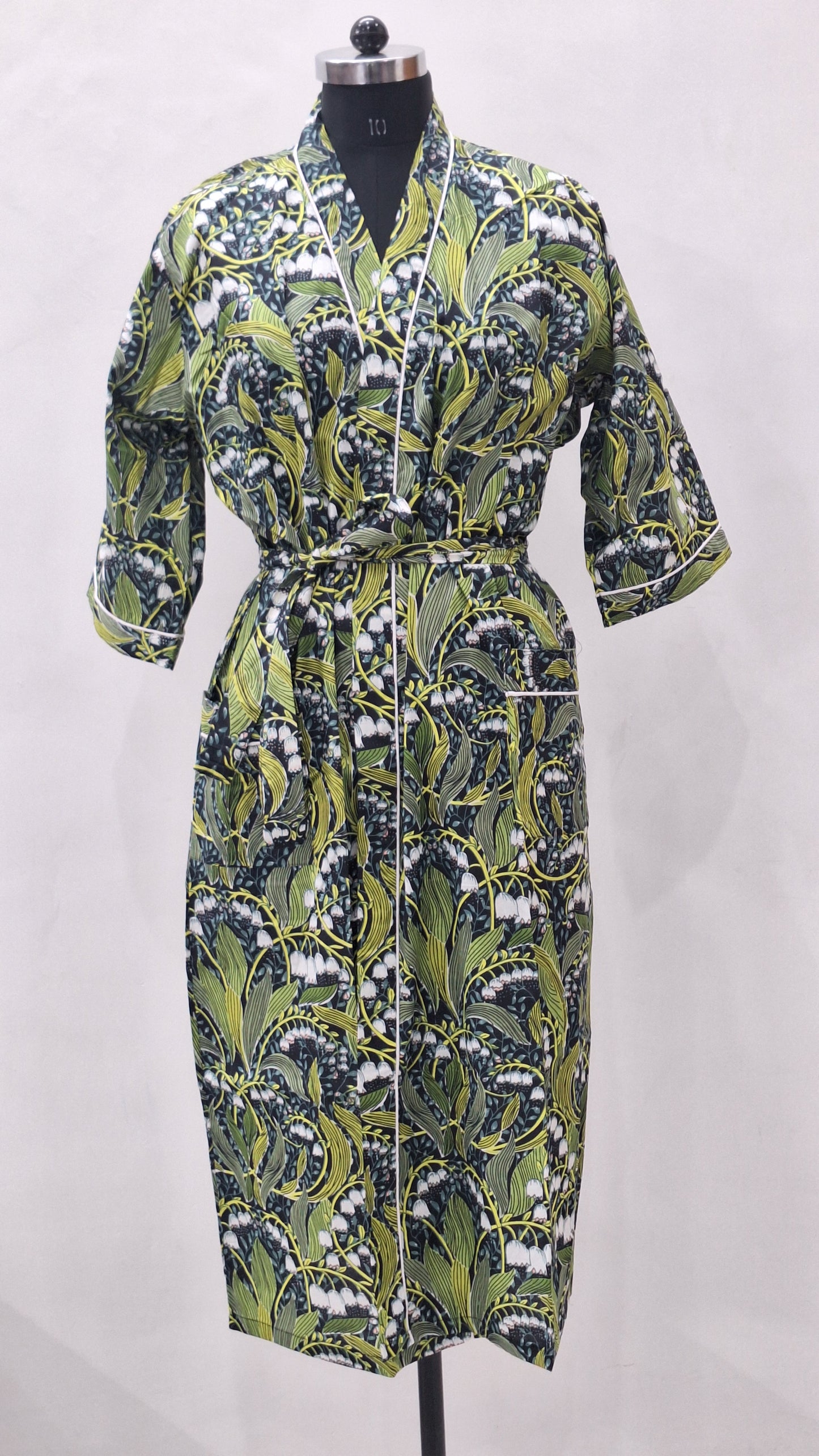 Evergreen Floral Cambric Bathrobe