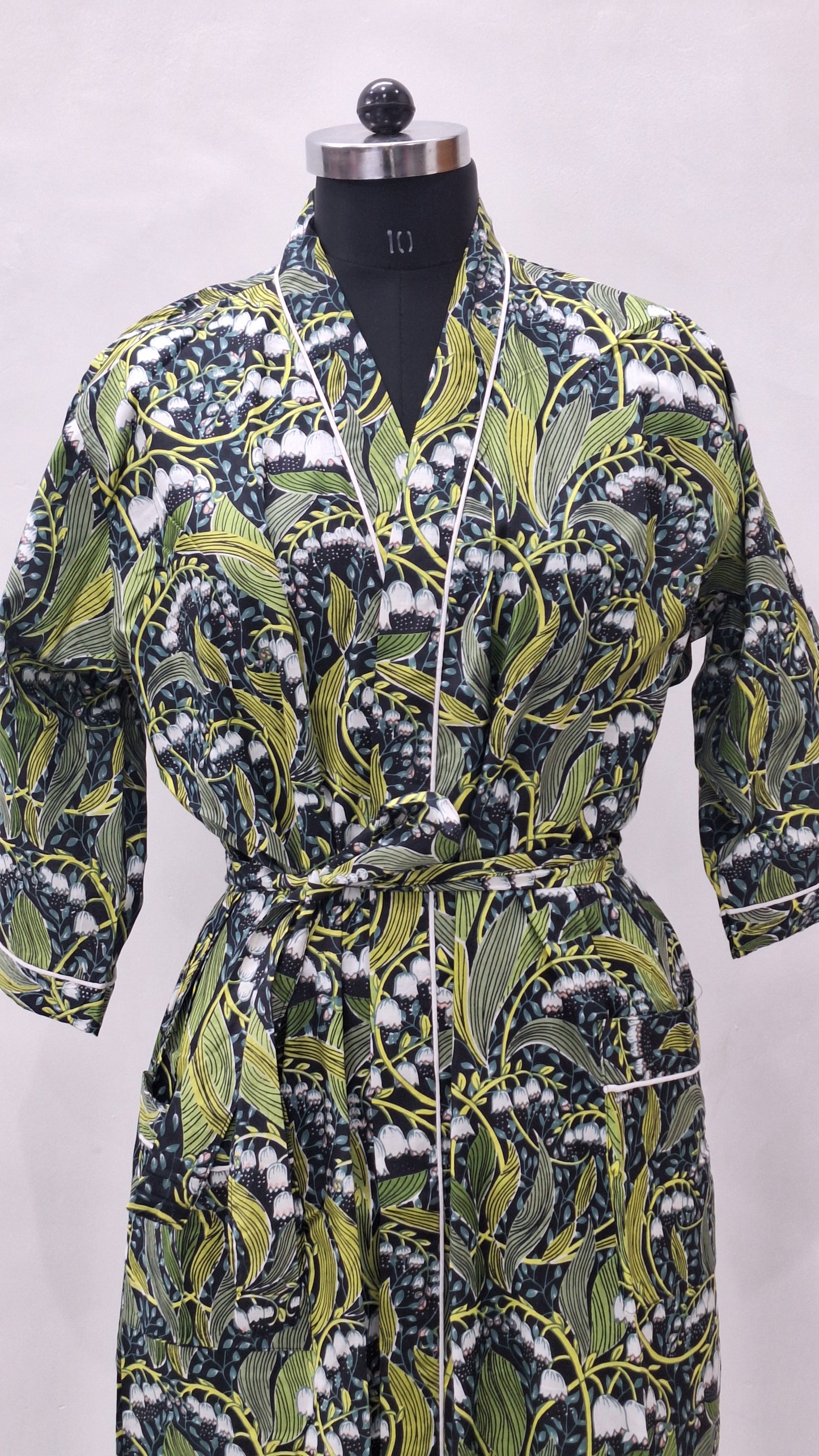 Evergreen Floral Cambric Bathrobe