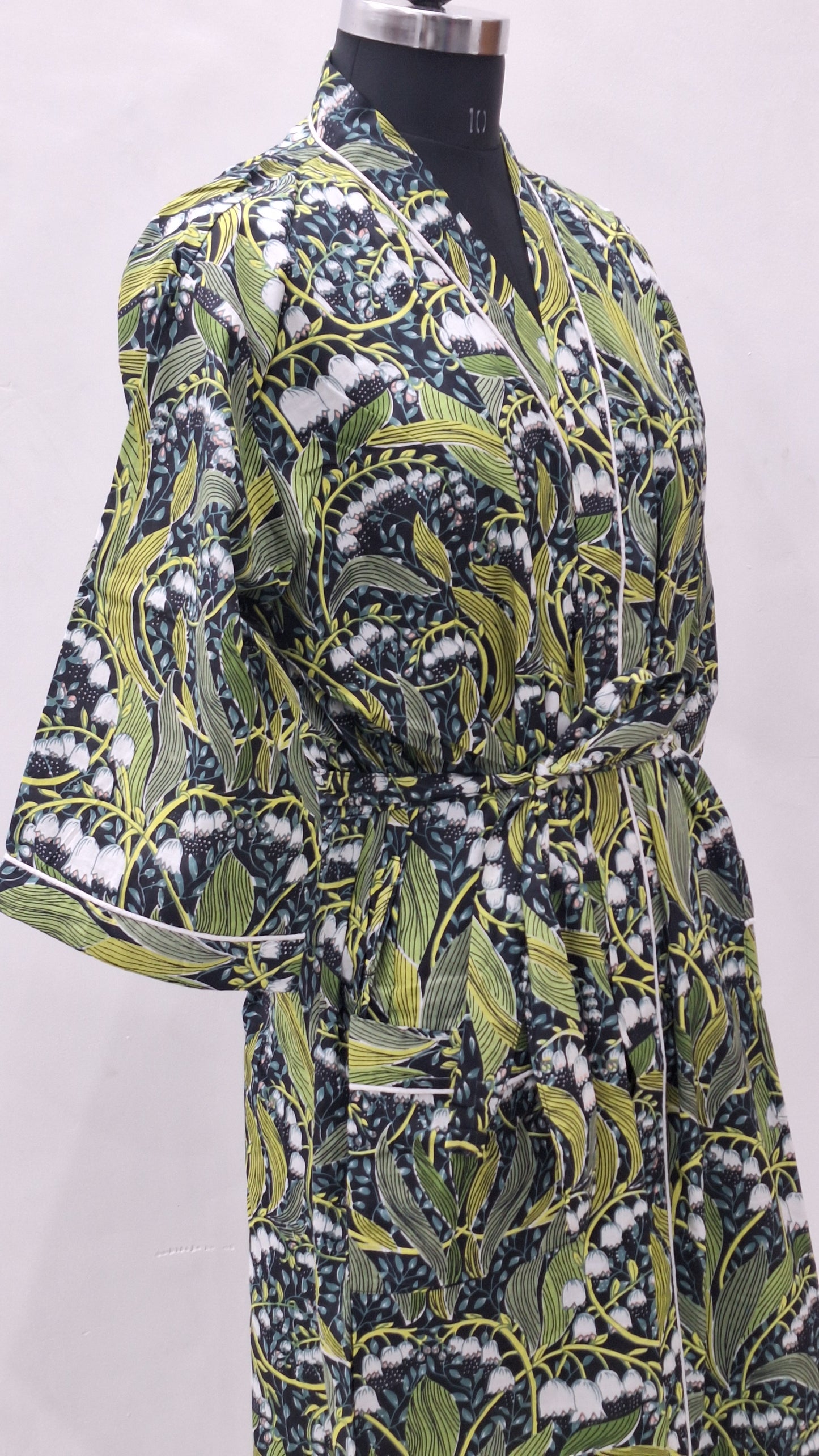 Evergreen Floral Cambric Bathrobe