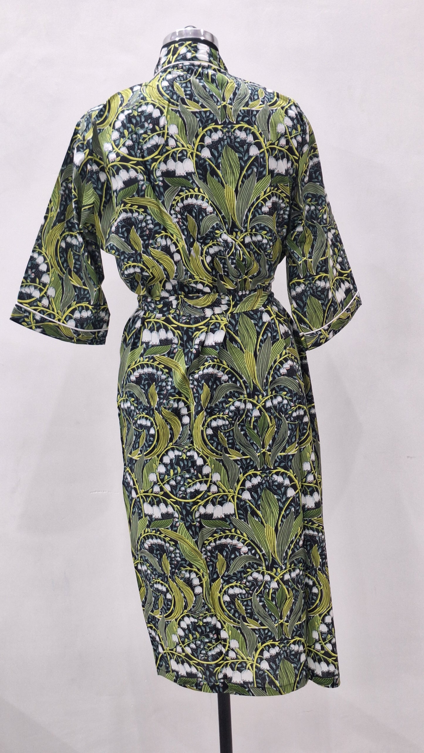 Evergreen Floral Cambric Bathrobe