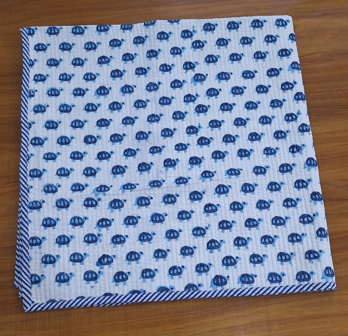 Cute Elephant Print Baby Quilt 40x40 Inches Reversible Baby Blanket
