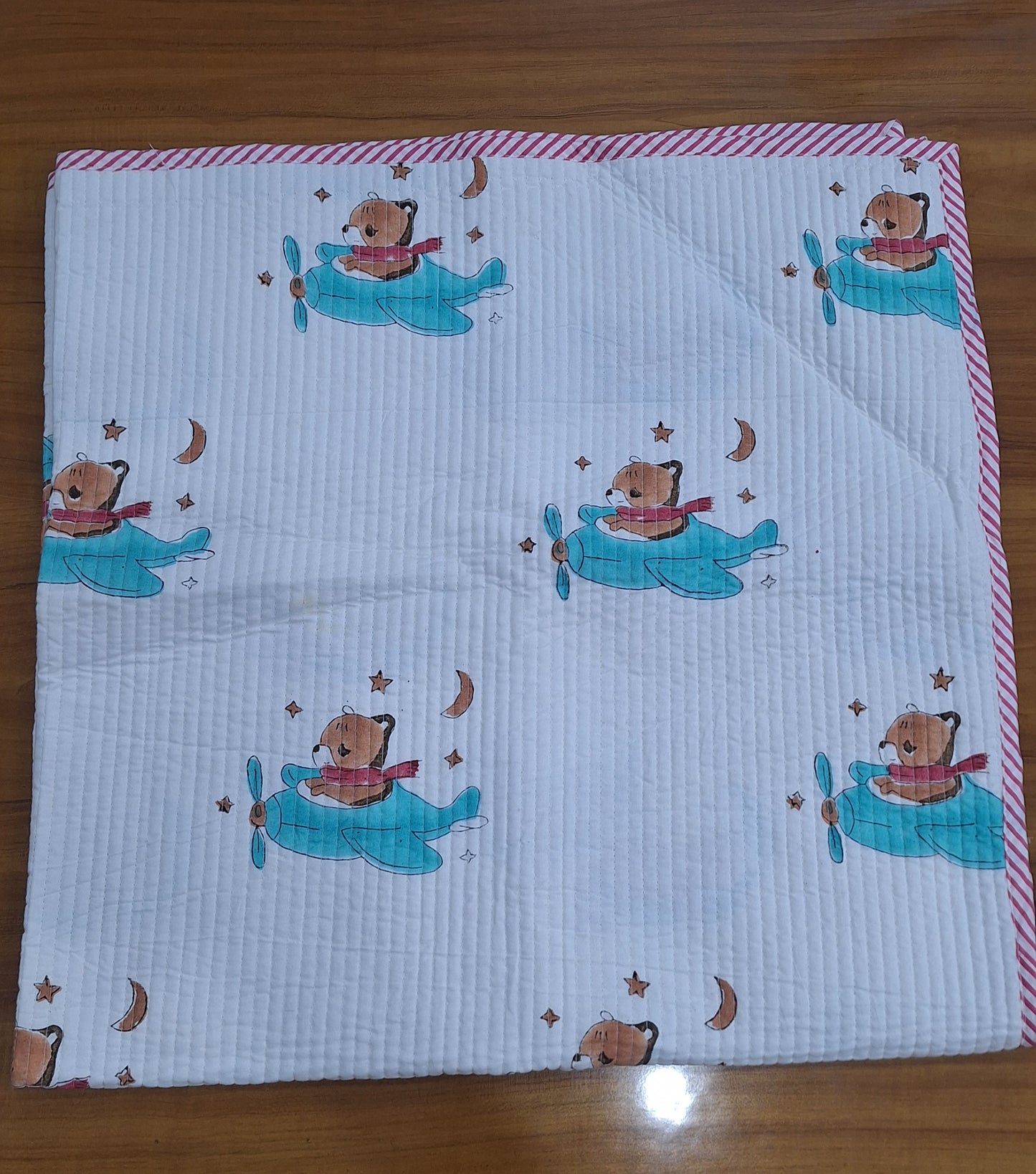 Sleeping Tiger Baby Quilt 40x40 Inches Double Sided Printed Soft Cambric 60x60 Baby Quilt