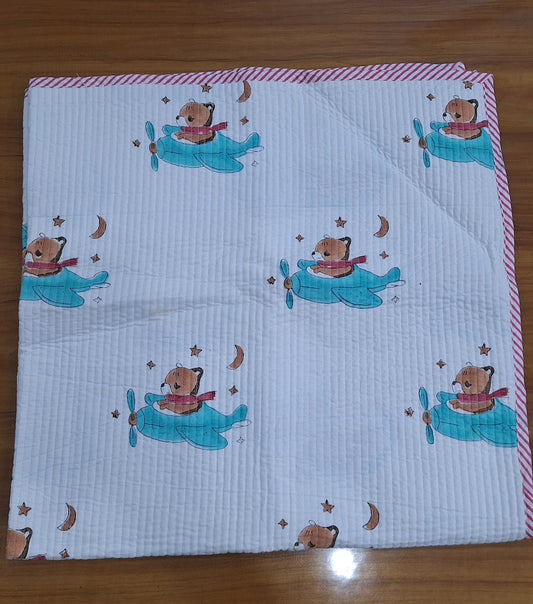 Sleeping Tiger Baby Quilt 40x40 Inches Double Sided Printed Soft Cambric 60x60 Baby Quilt