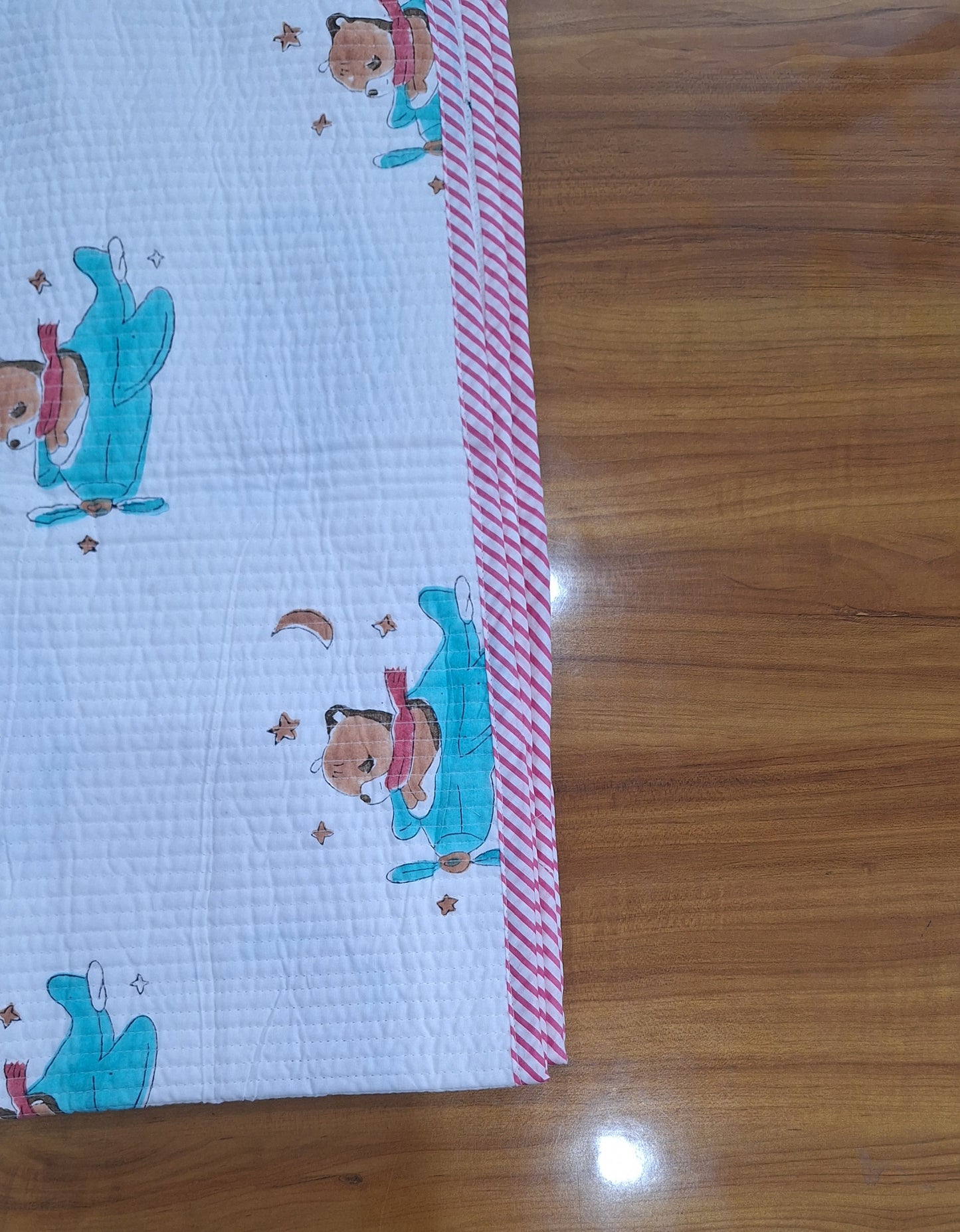 Sleeping Tiger Baby Quilt 40x40 Inches Double Sided Printed Soft Cambric 60x60 Baby Quilt