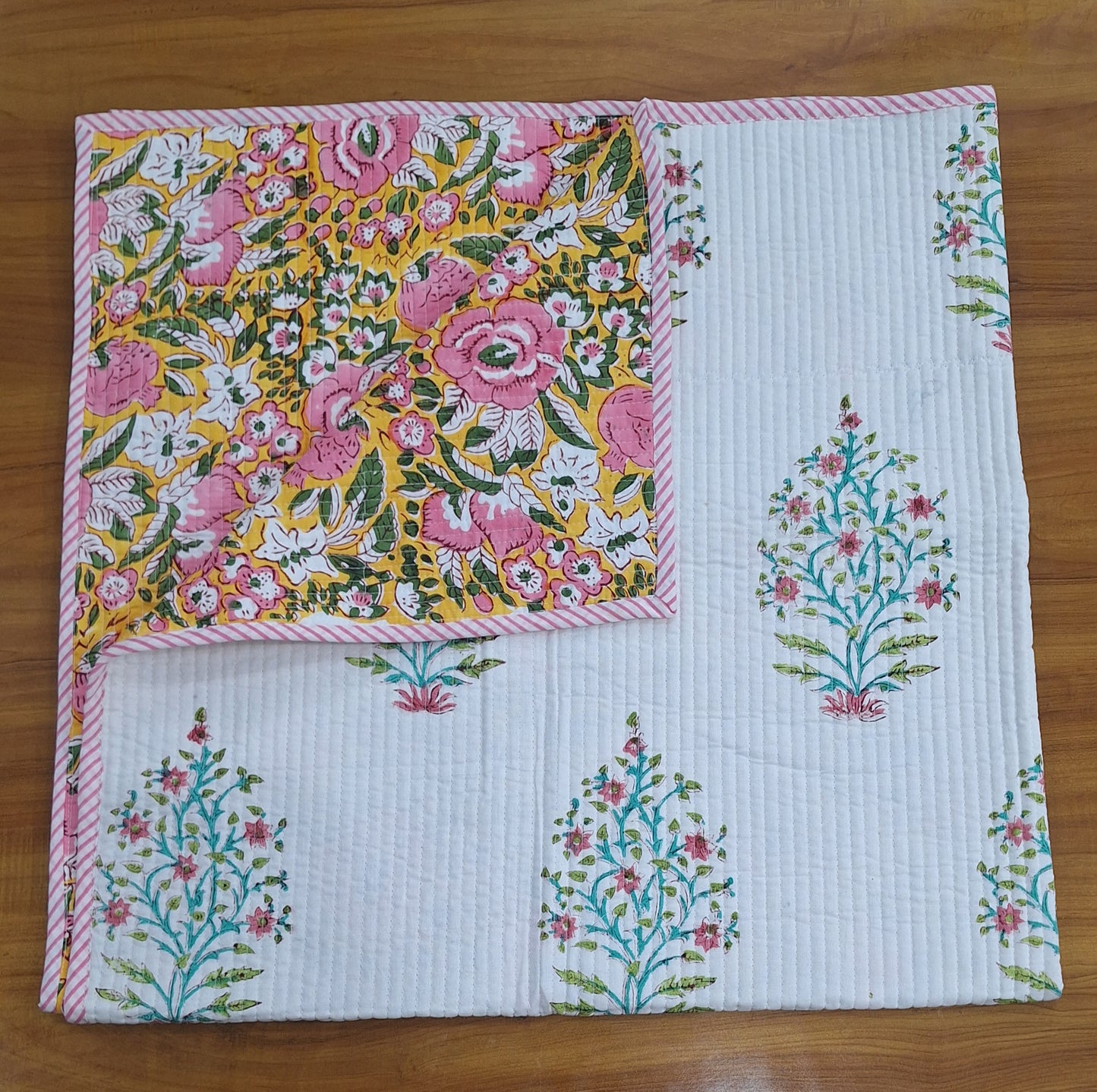 Spring Blossom Floral Baby Quilt
