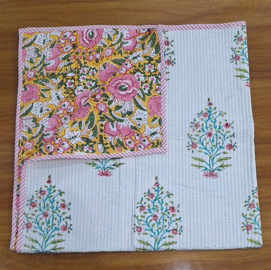 Spring Blossom Floral Baby Quilt