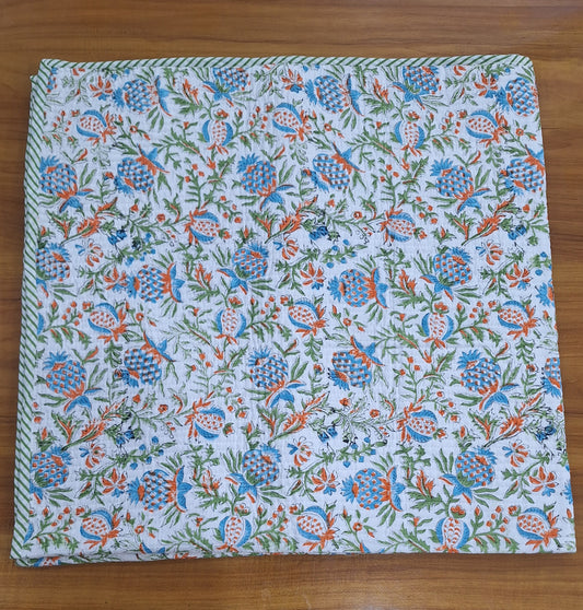 Nature Bloom Floral Bird Print Baby Quilt