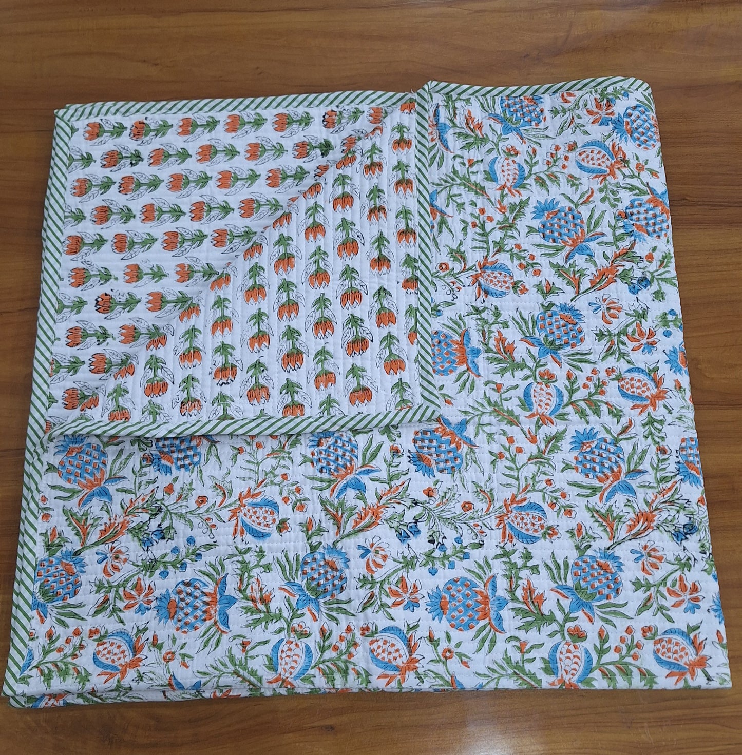 Nature Bloom Floral Bird Print Baby Quilt