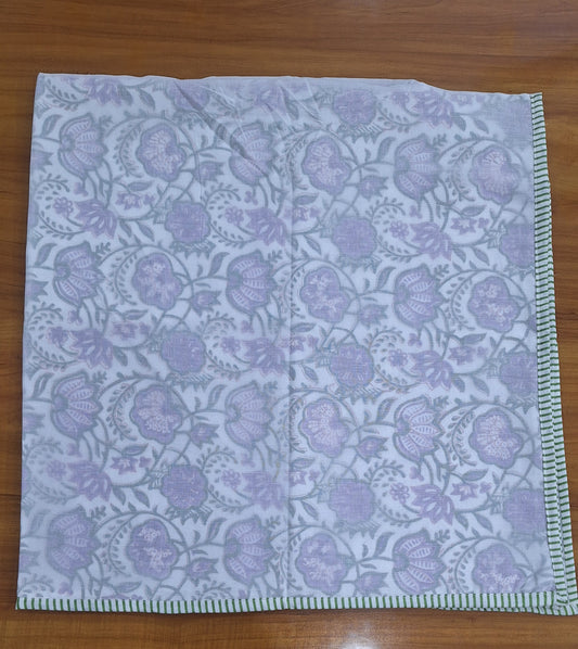 Soft Lilac Floral Hand Block Printed Baby Dohar