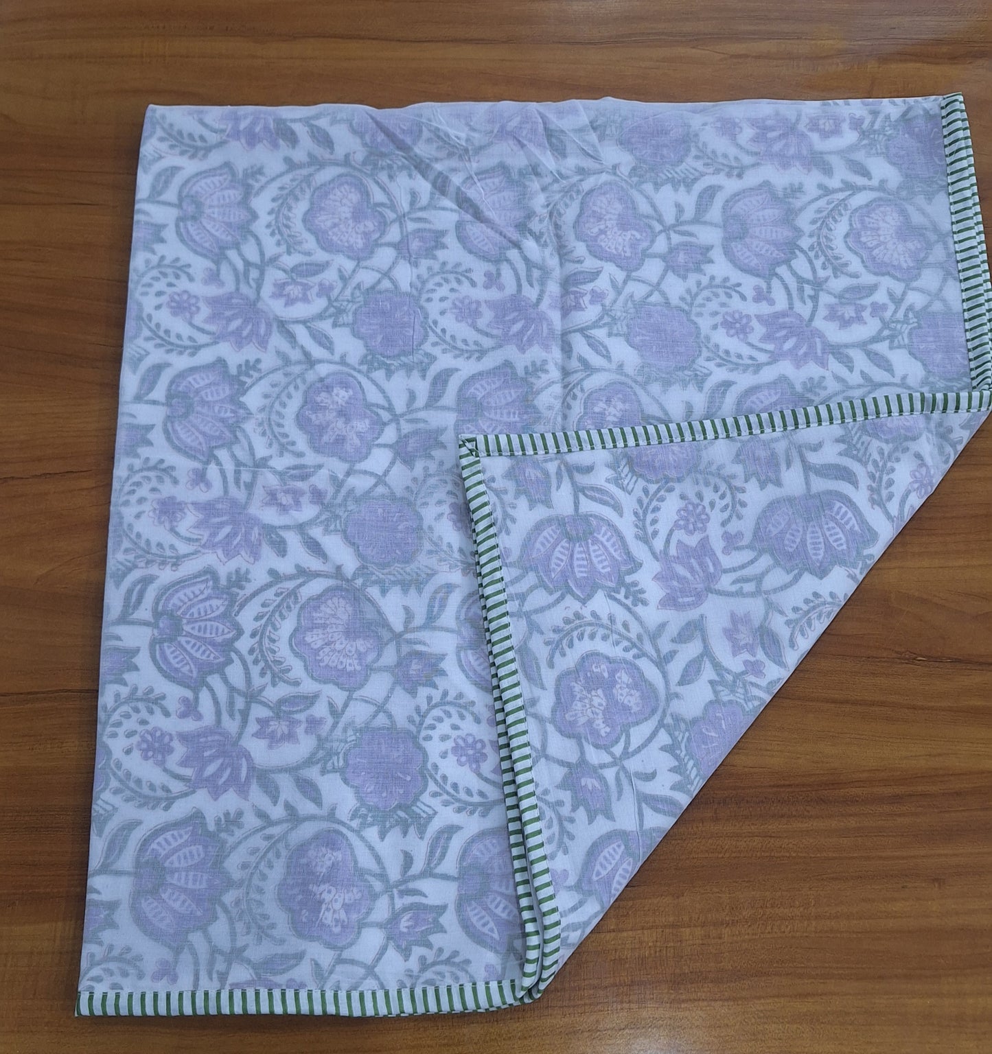 Soft Lilac Floral Hand Block Printed Baby Dohar