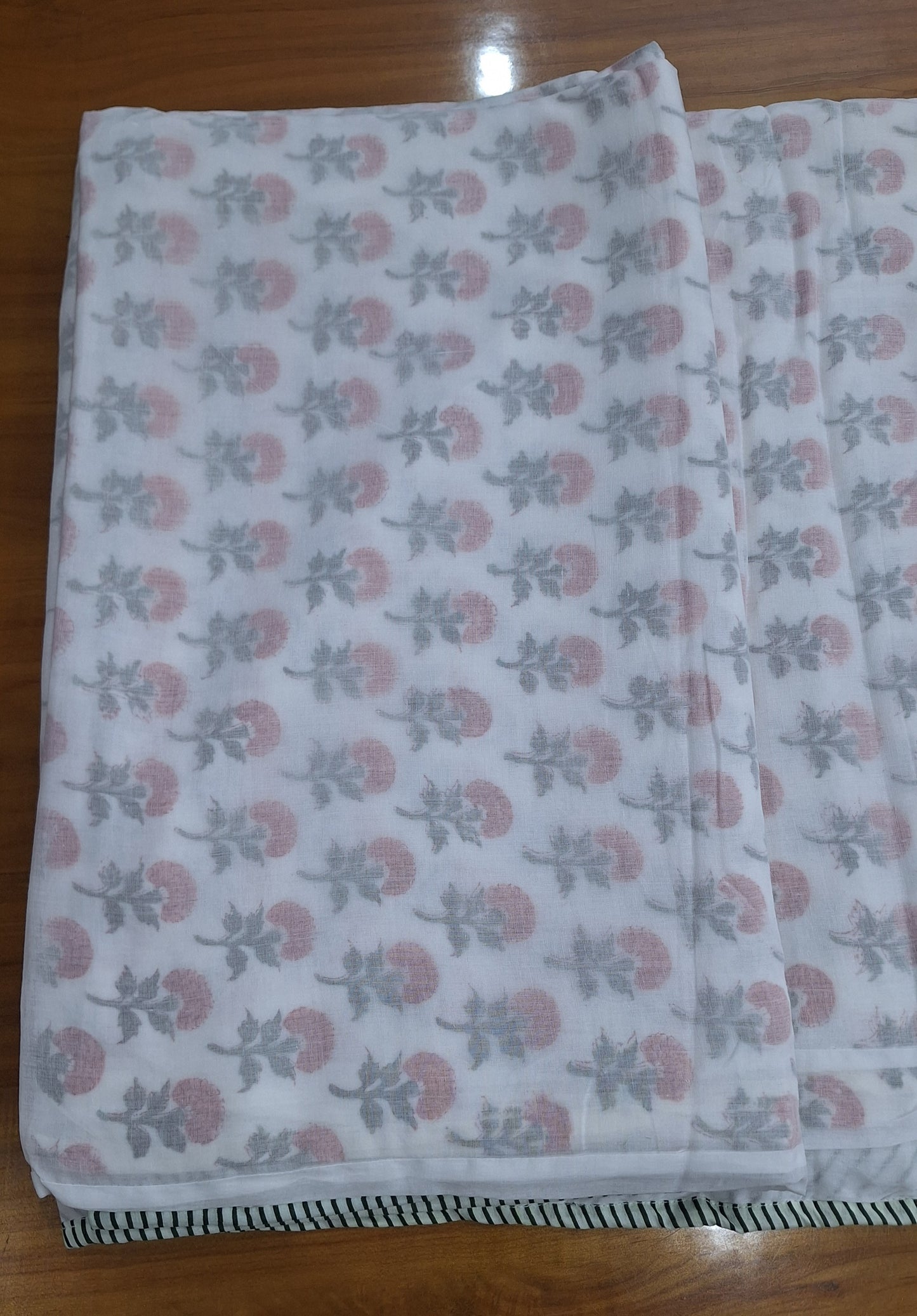 Blush Pink Floral Dohar  Handcrafted Cotton Mulmul Dohar