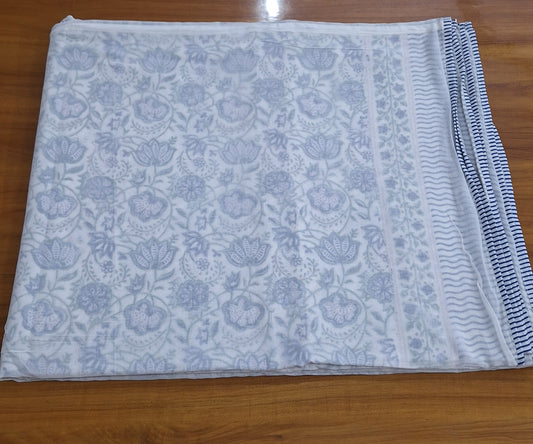 Blue Whisper Floral Hand Block Print Dohar