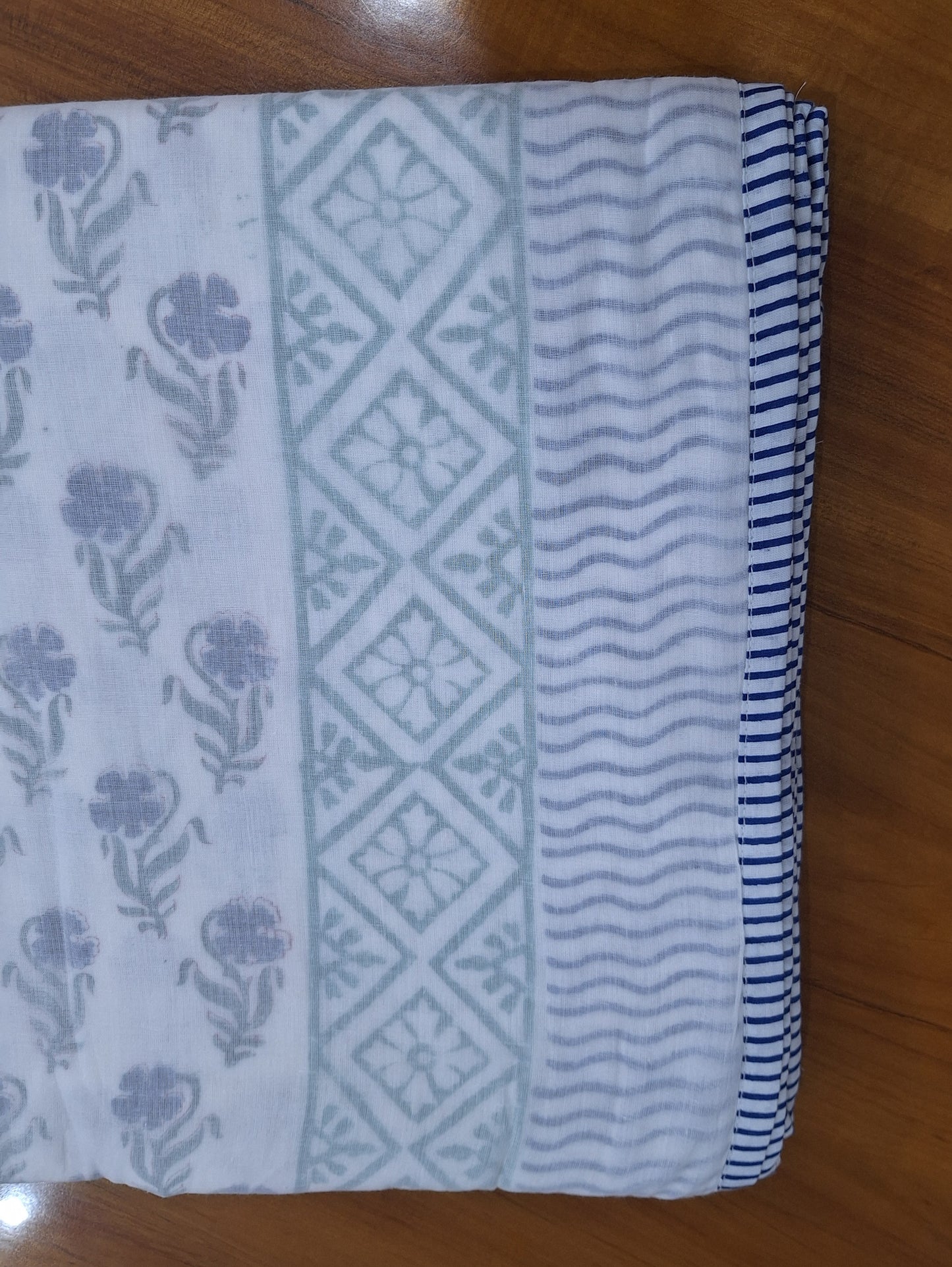 Soft Grey Blossom Booti Hand Block Print Dohar