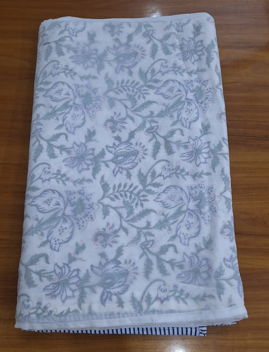 Grey Lotus Garden Baby Dohar  Hand Block Printed Cotton