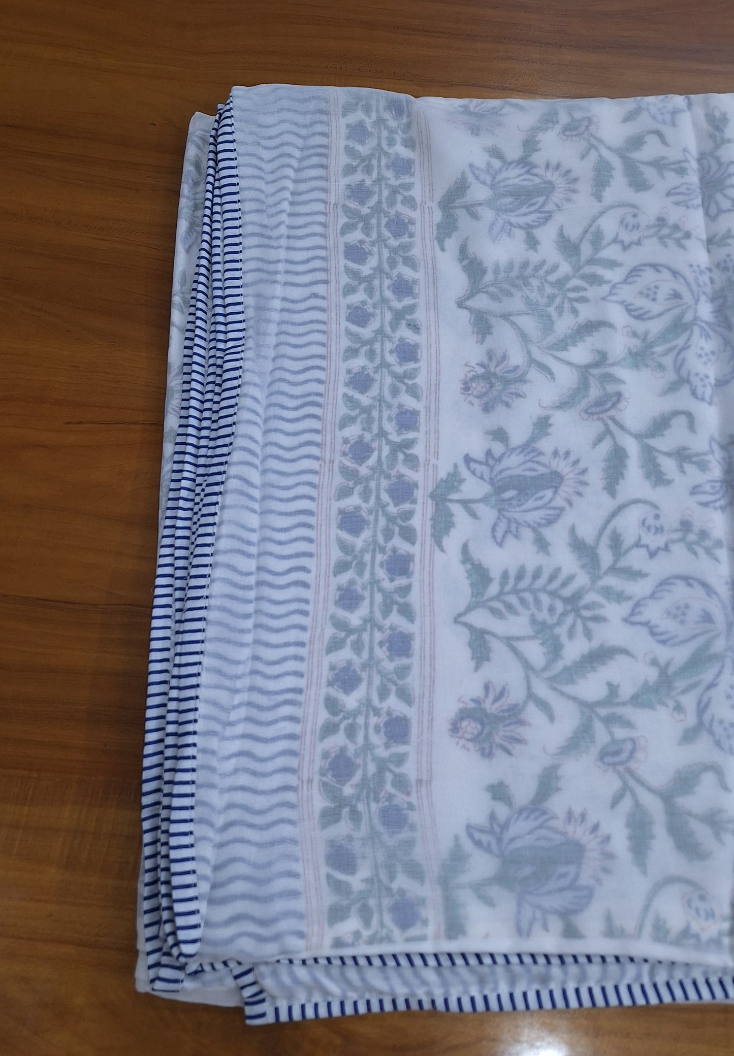 Grey Lotus Garden Baby Dohar  Hand Block Printed Cotton