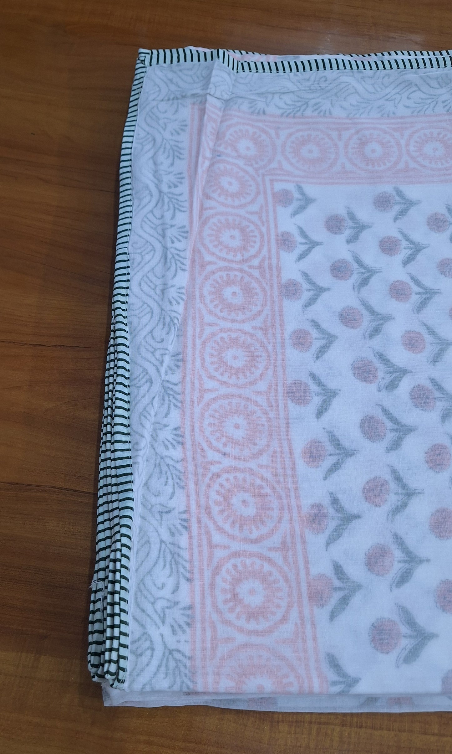 Pink Meadow Floral Booti Print Hand Block Printed Dohar