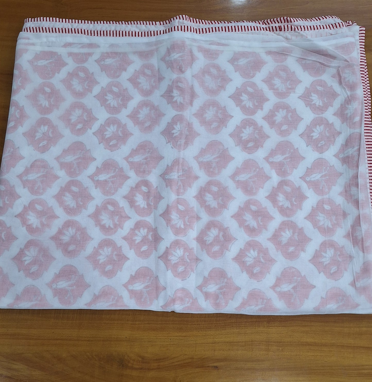 Blush Jaal Hand Block Printed  Dohar