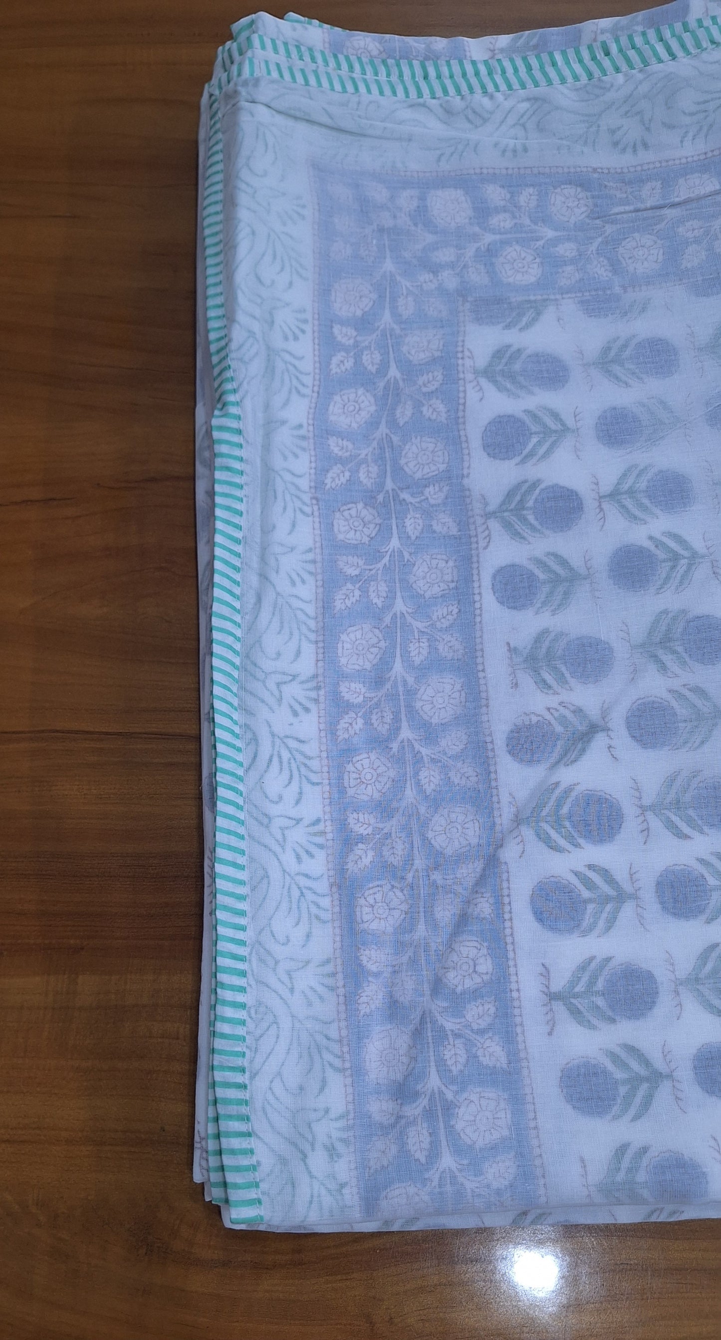 Beautiful Blue Signal Booti Hand Block Printed Cotton Dohar