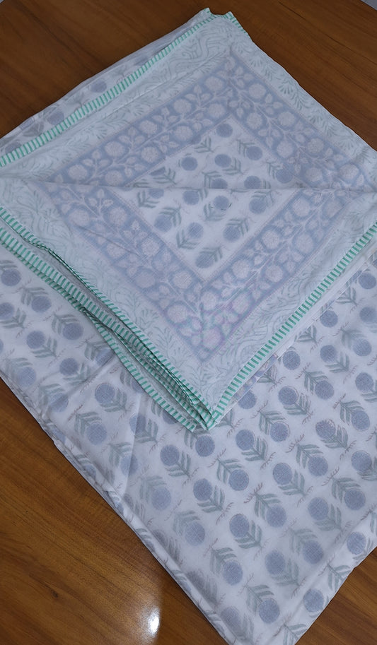 Beautiful Blue Signal Booti Hand Block Printed Cotton Dohar