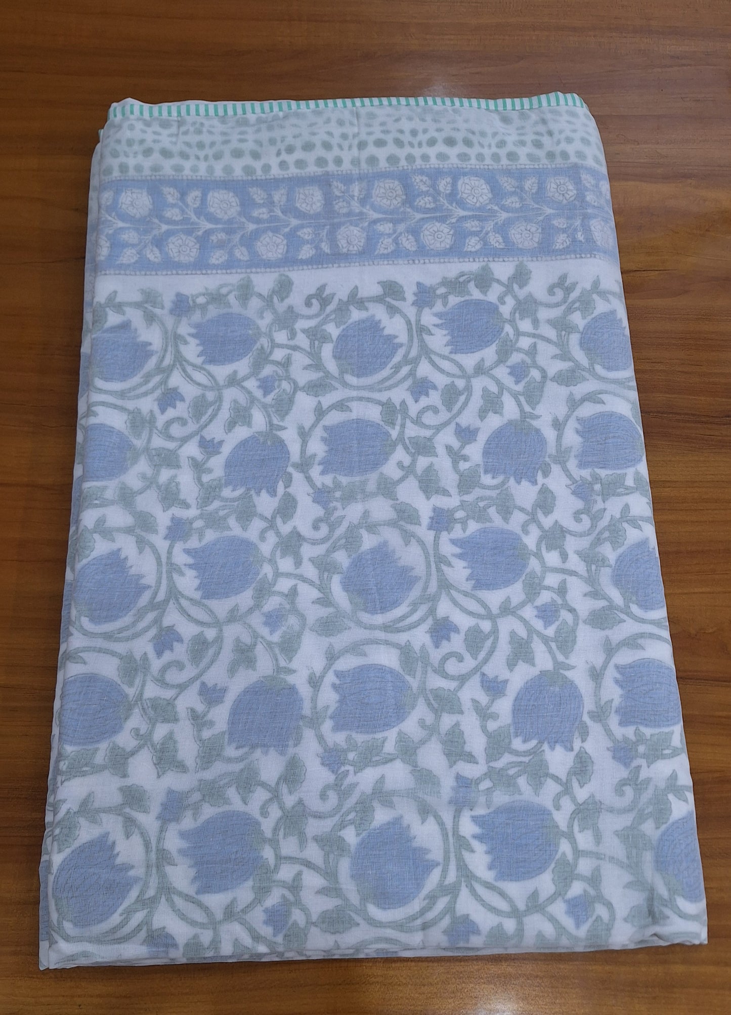 Beautiful Blue Bell Jaal Print Cotton Dohar