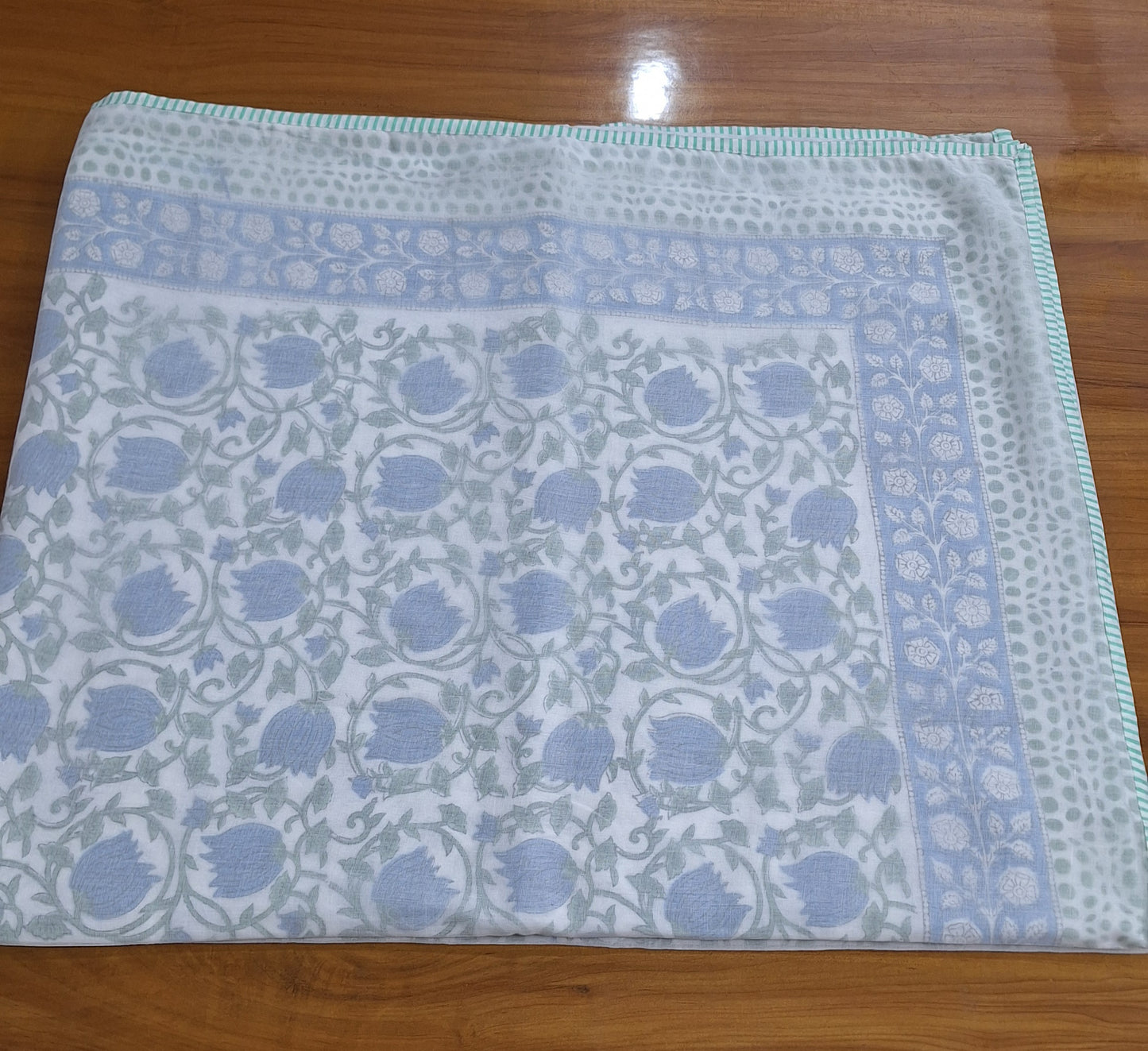 Beautiful Blue Bell Jaal Print Cotton Dohar