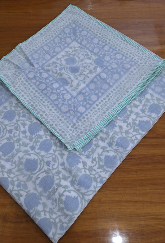 Beautiful Blue Bell Jaal Print Cotton Dohar