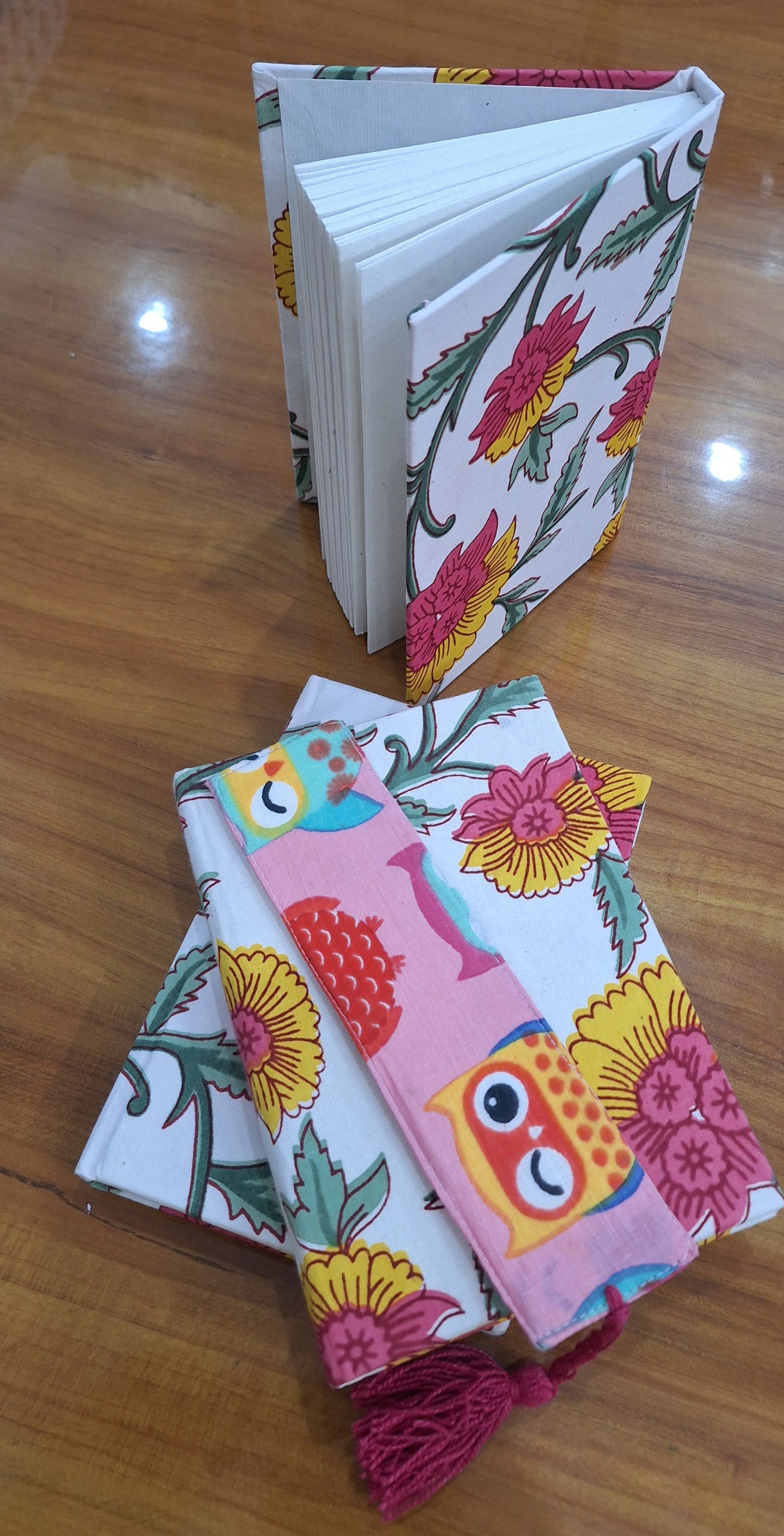Handmade Diary With Hand Block Printed Fabric Cover