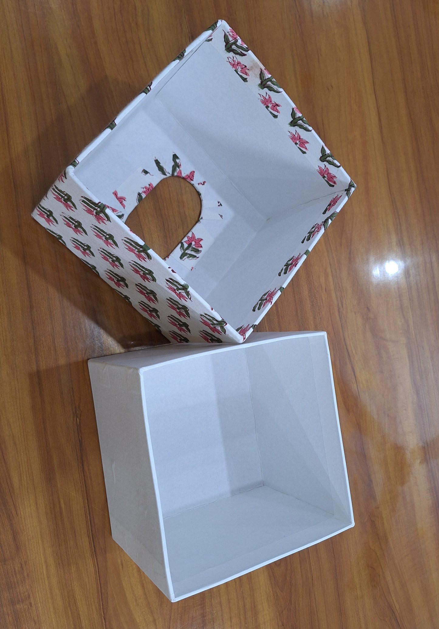 Traditional Pink Buti Print Tissue Box Cover