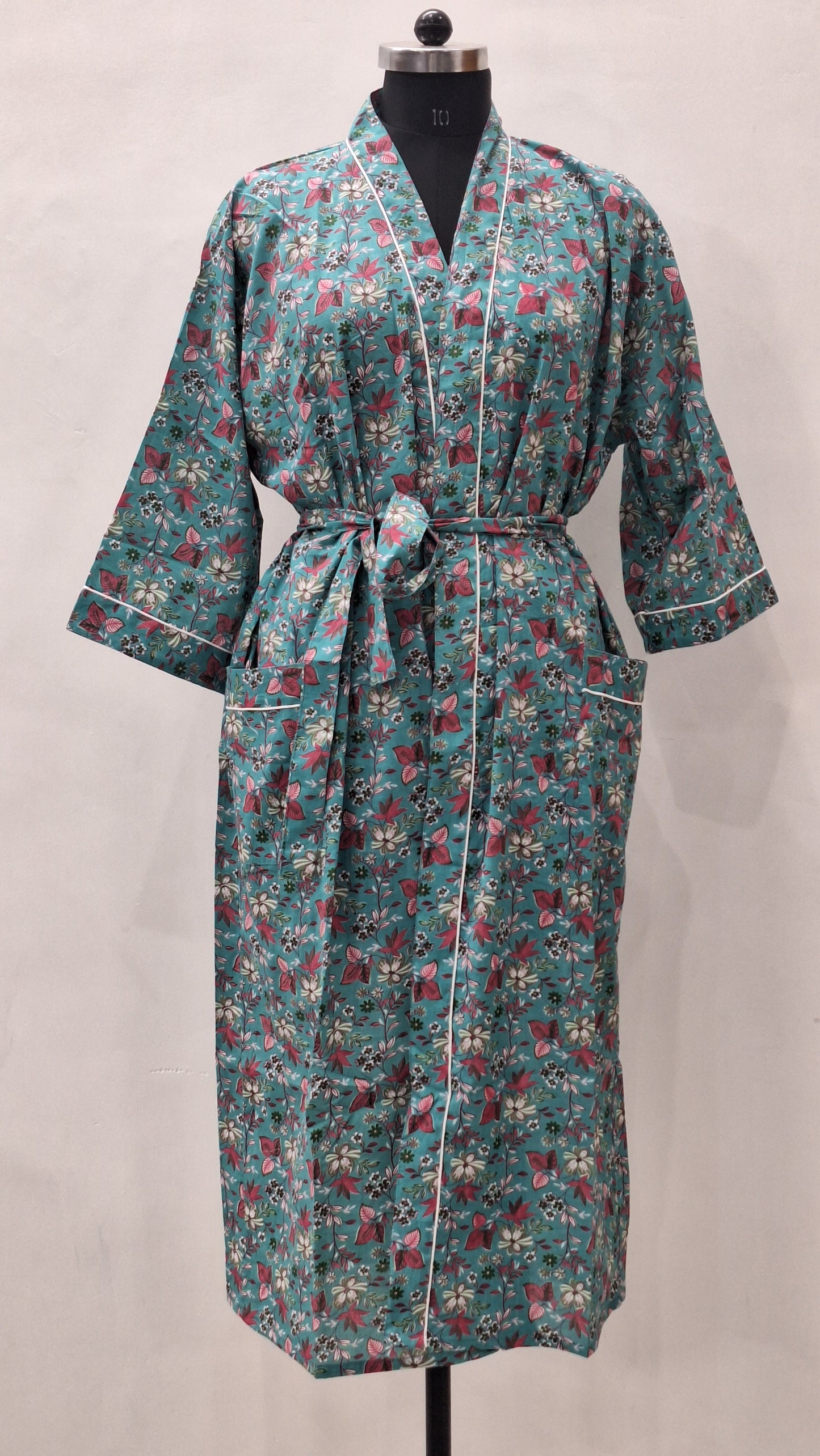 Beautifull Floral printed Cotton bathrobe