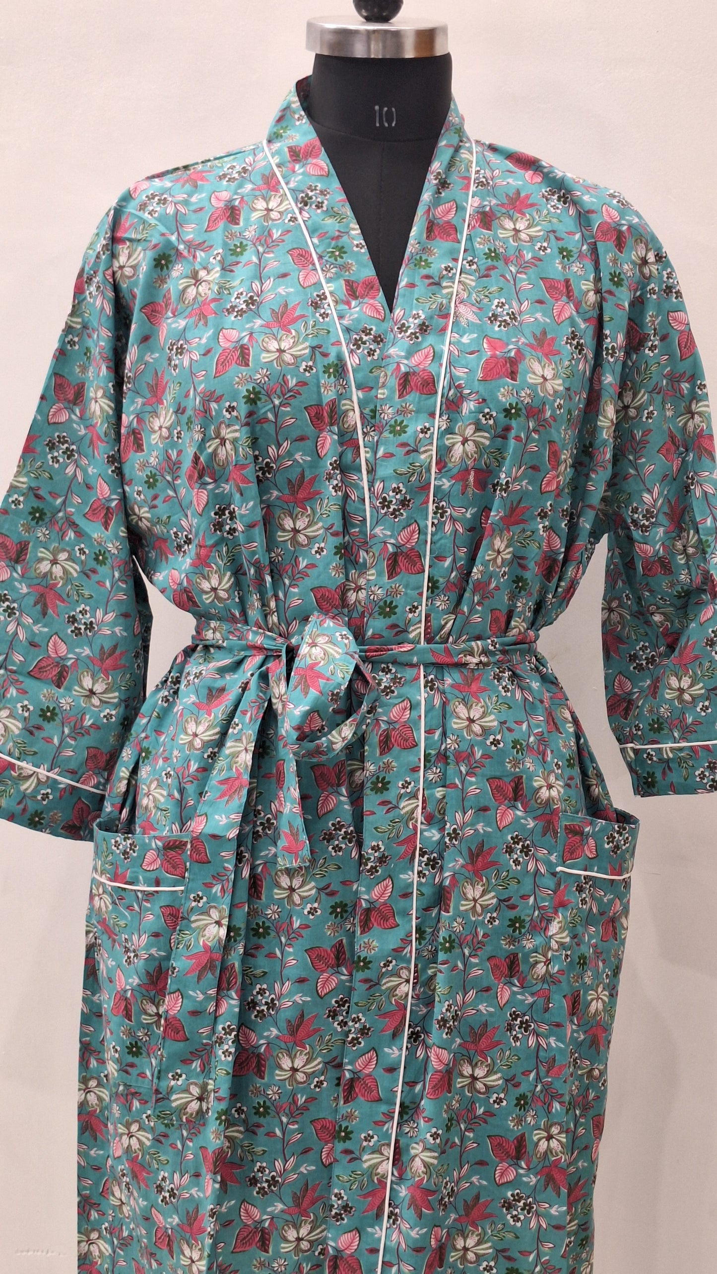 Beautifull Floral printed Cotton bathrobe
