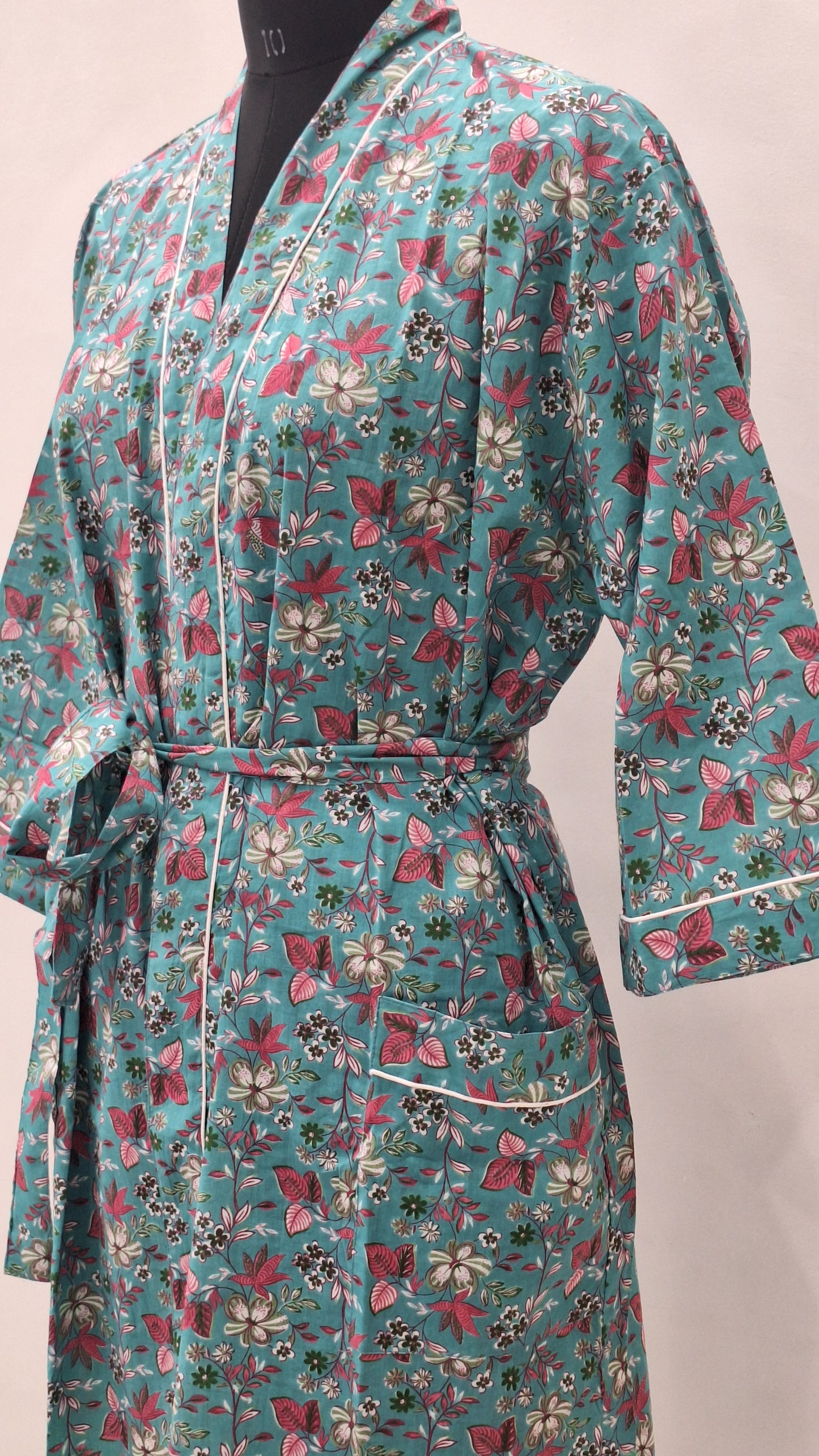 Beautifull Floral printed Cotton bathrobe