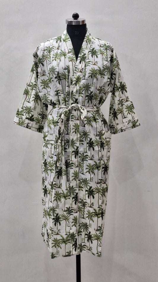 Block Printed Cotton Pealam Bathrobe