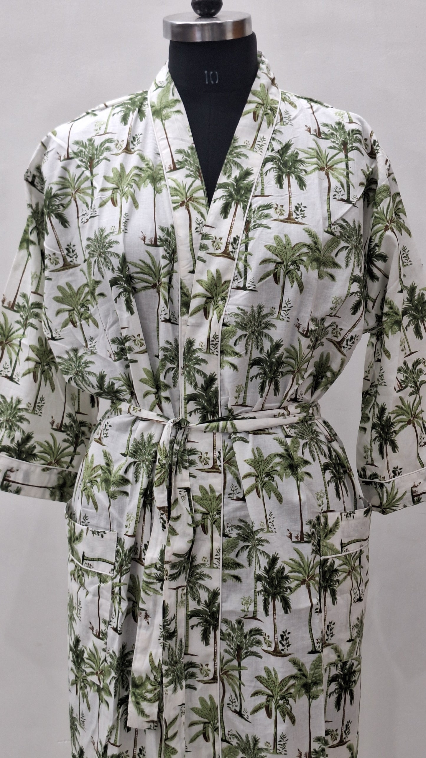 Block Printed Cotton Pealam Bathrobe