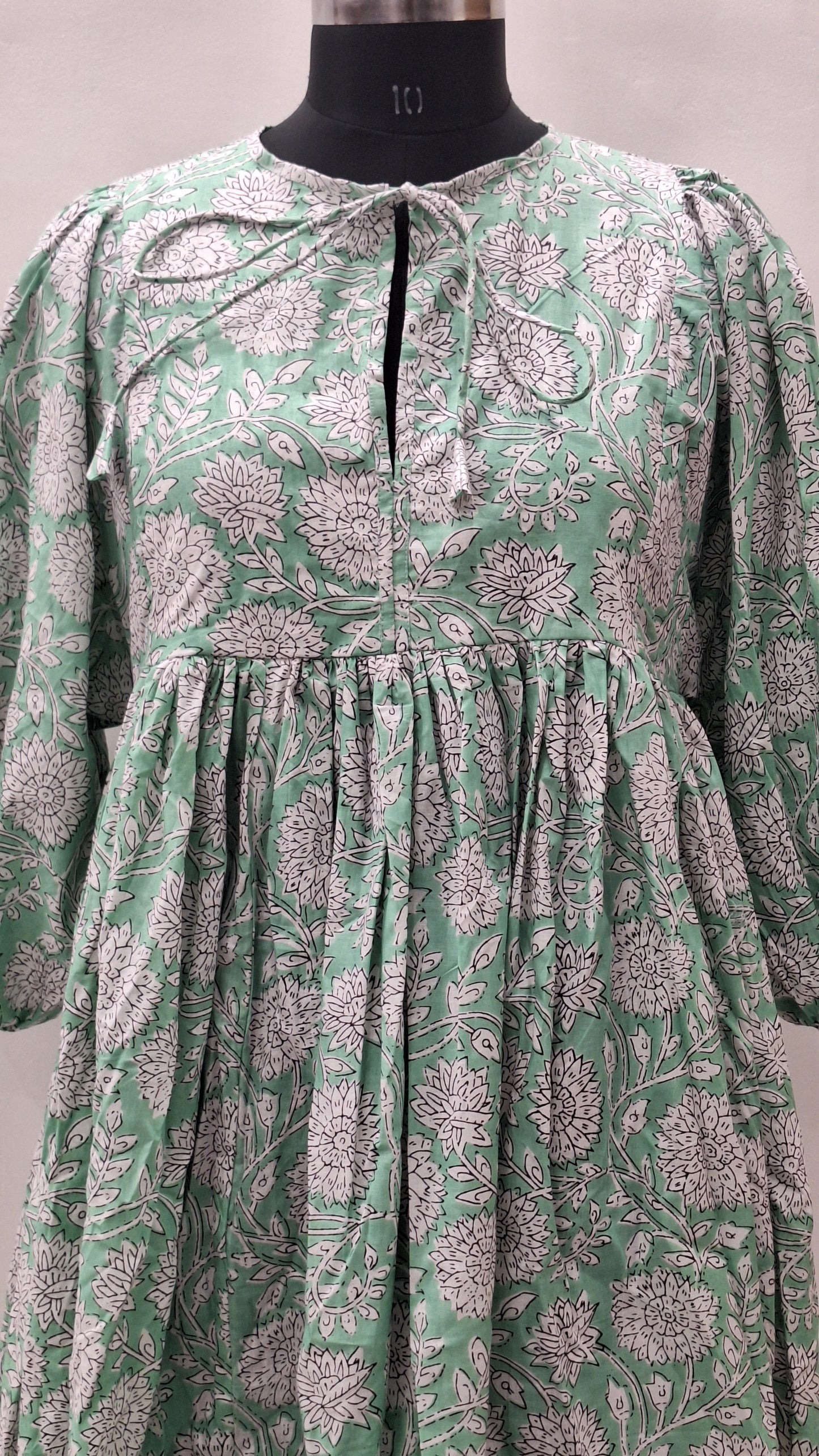 Summer Green Kitti Print Cotton Midi Dress