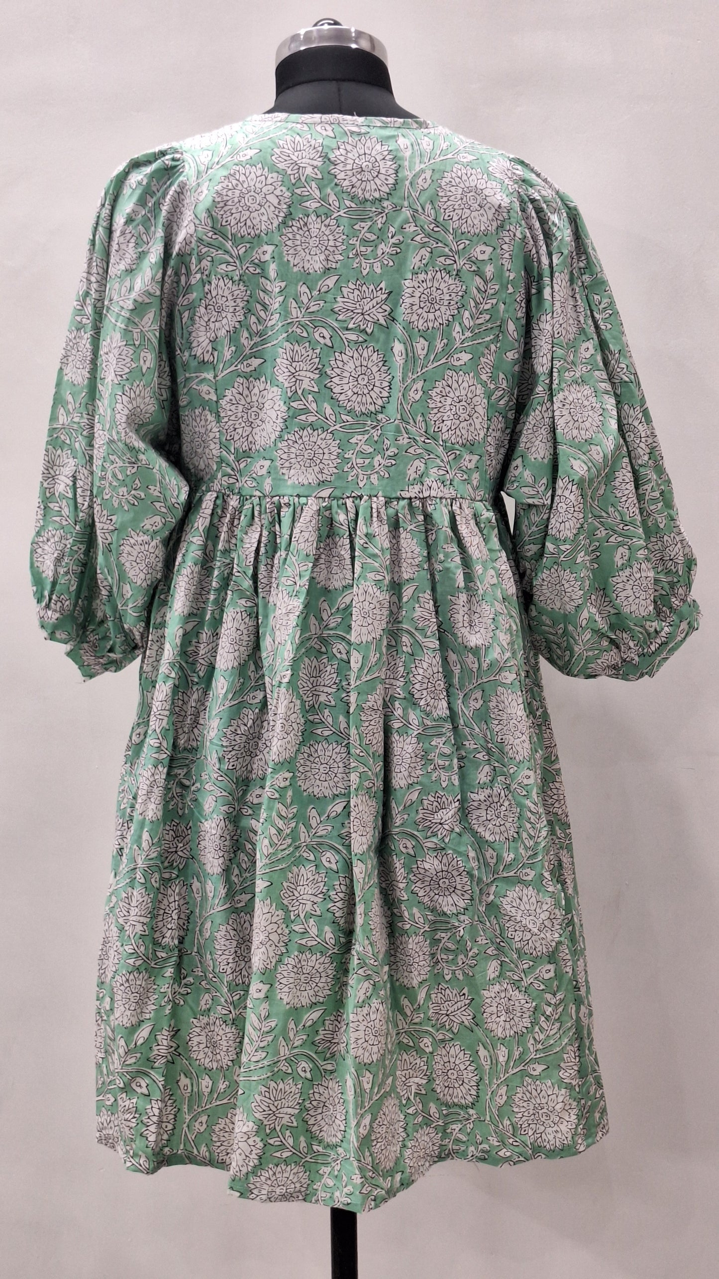 Summer Green Kitti Print Cotton Midi Dress