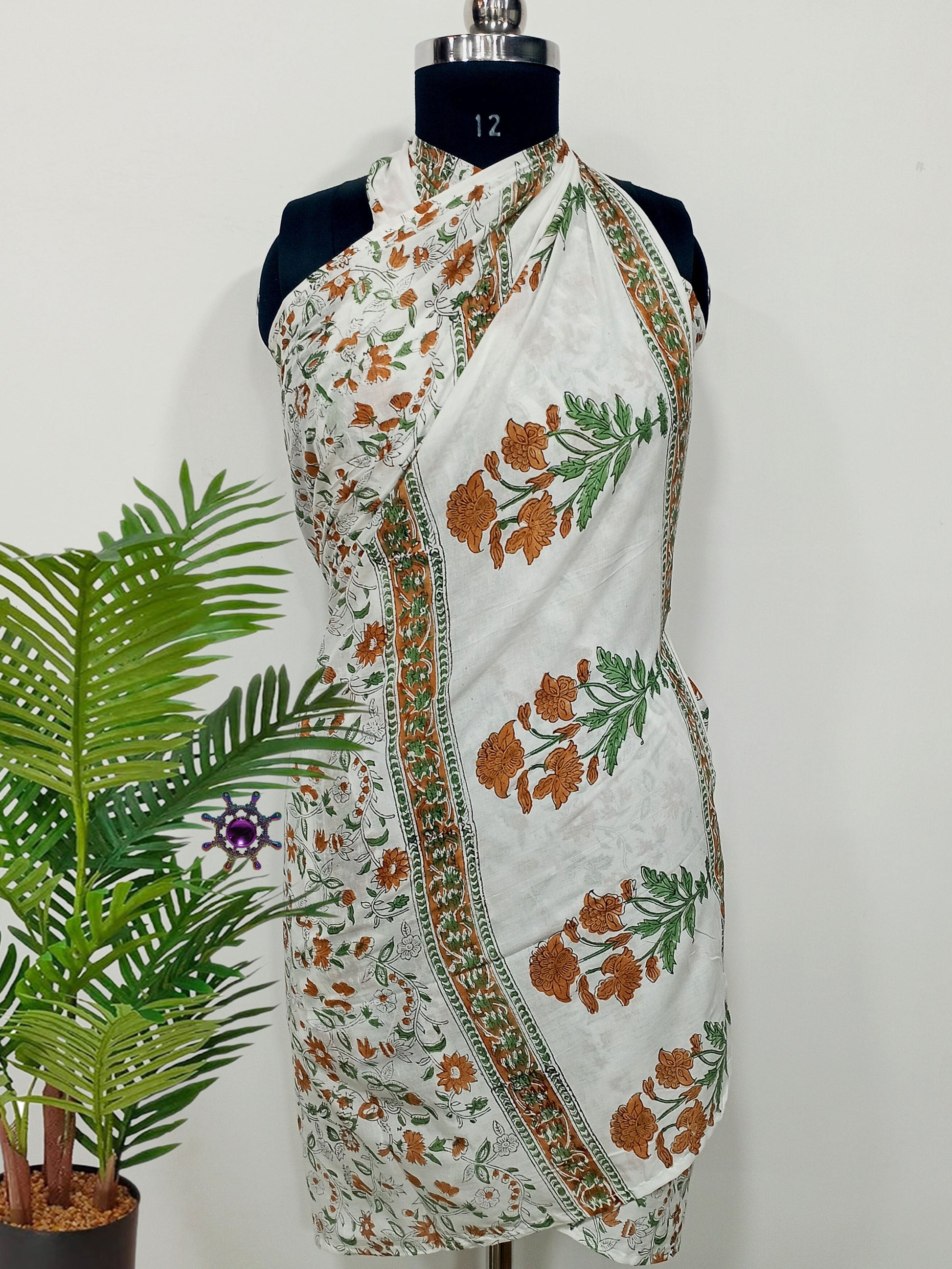 Beautiful-Brown-Tree-Printed-Cotton-Sarong