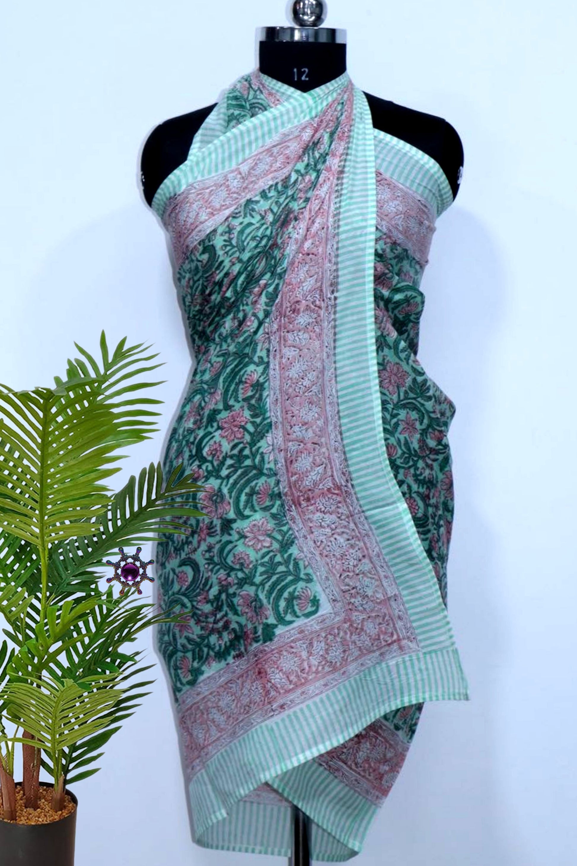 Beautiful-Green-Jaal-Printed-Cotton-Sarong