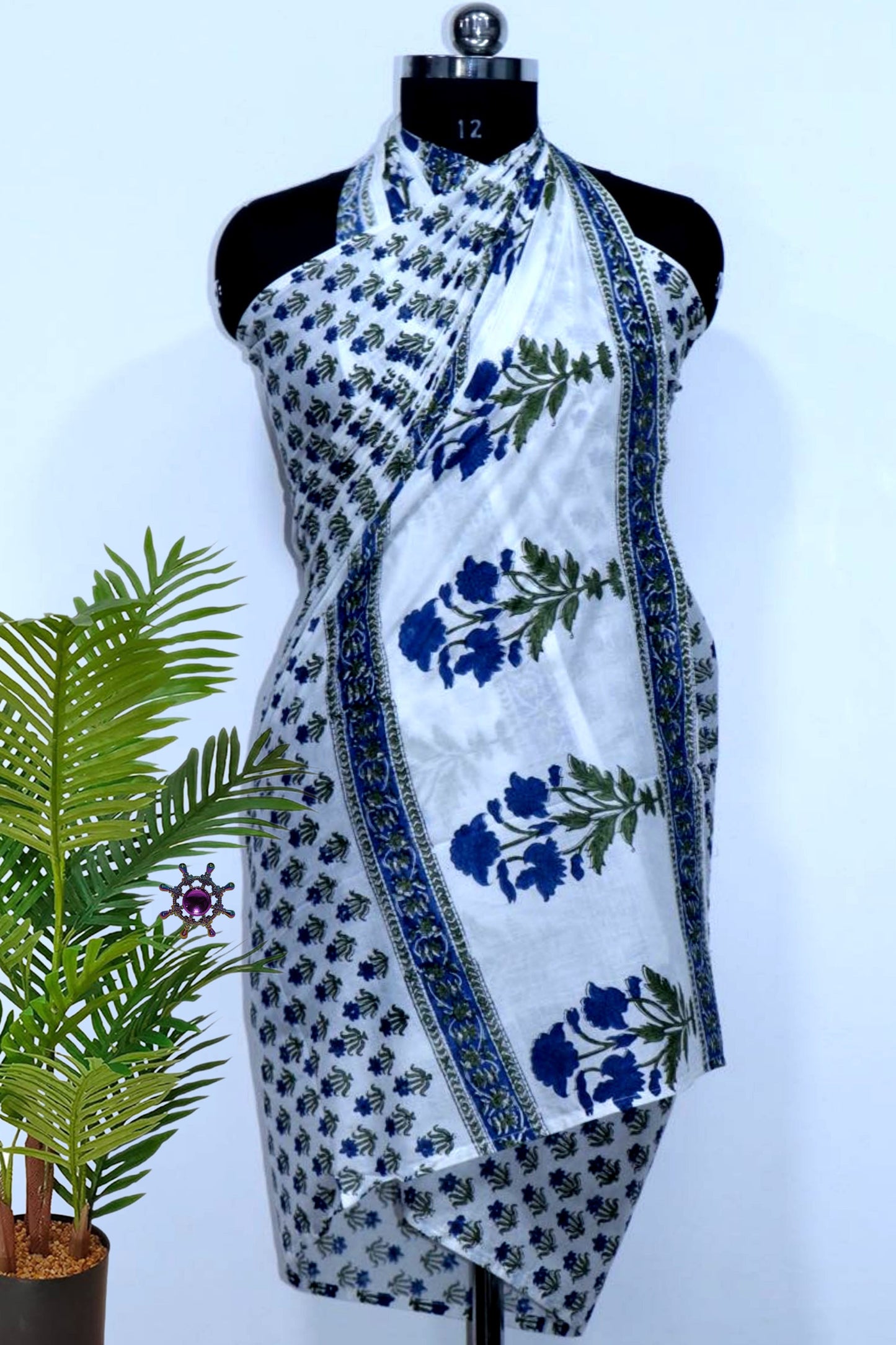 Beautiful-Mugal-Buta-Printed-Cotton-Sarong-Beachwear-Pareo