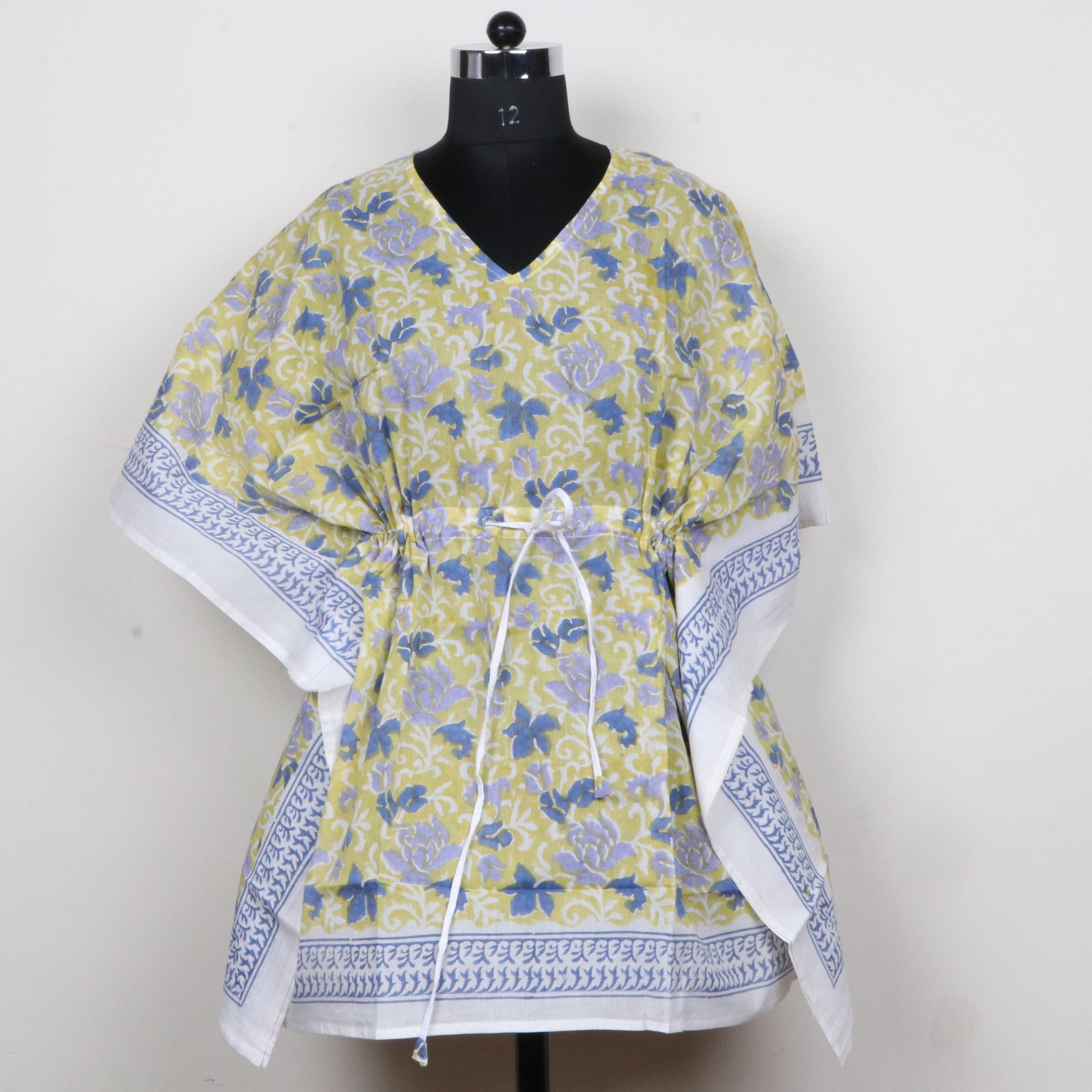 Beautiful-Yellow-Jaal-Printed-Cotton-Kaftan