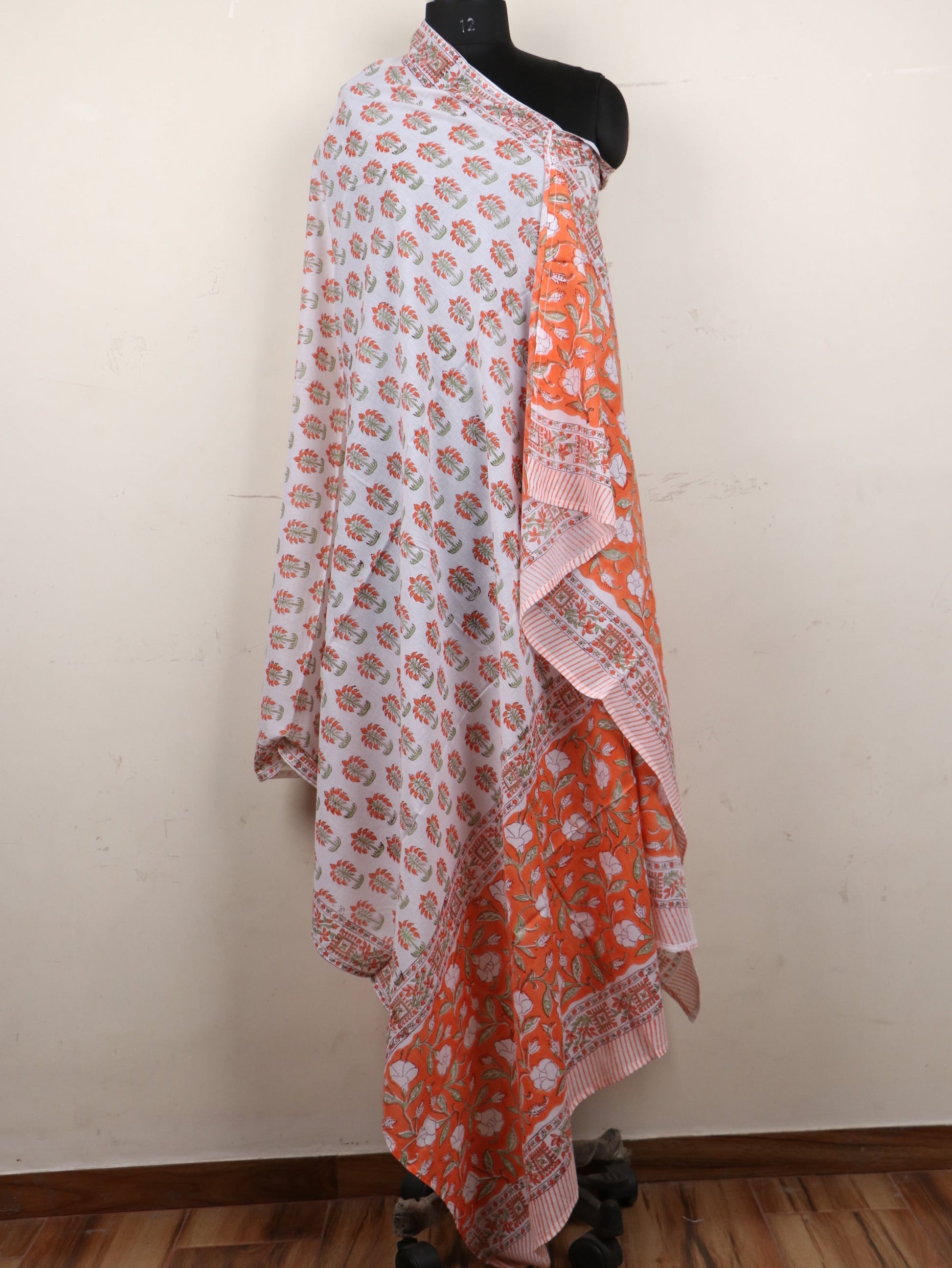 Beautiful-Red-Palm-Tree-Hand-Block-Printed-Cotton-Dupatta