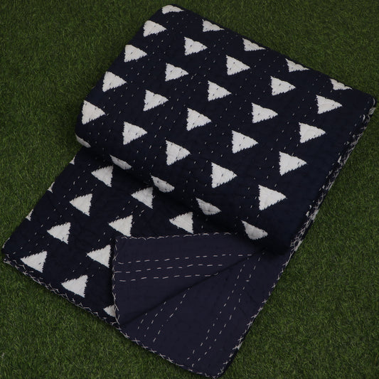 Black-&-White-Chips-Printed-Handmade-Kantha-Quilt