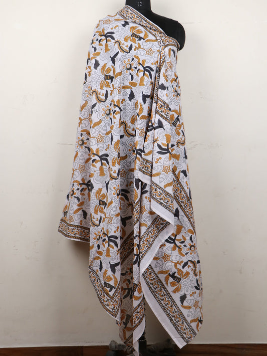 Brown-Love-Floral-Hand-Block-Printed-Cotton-Dupatta