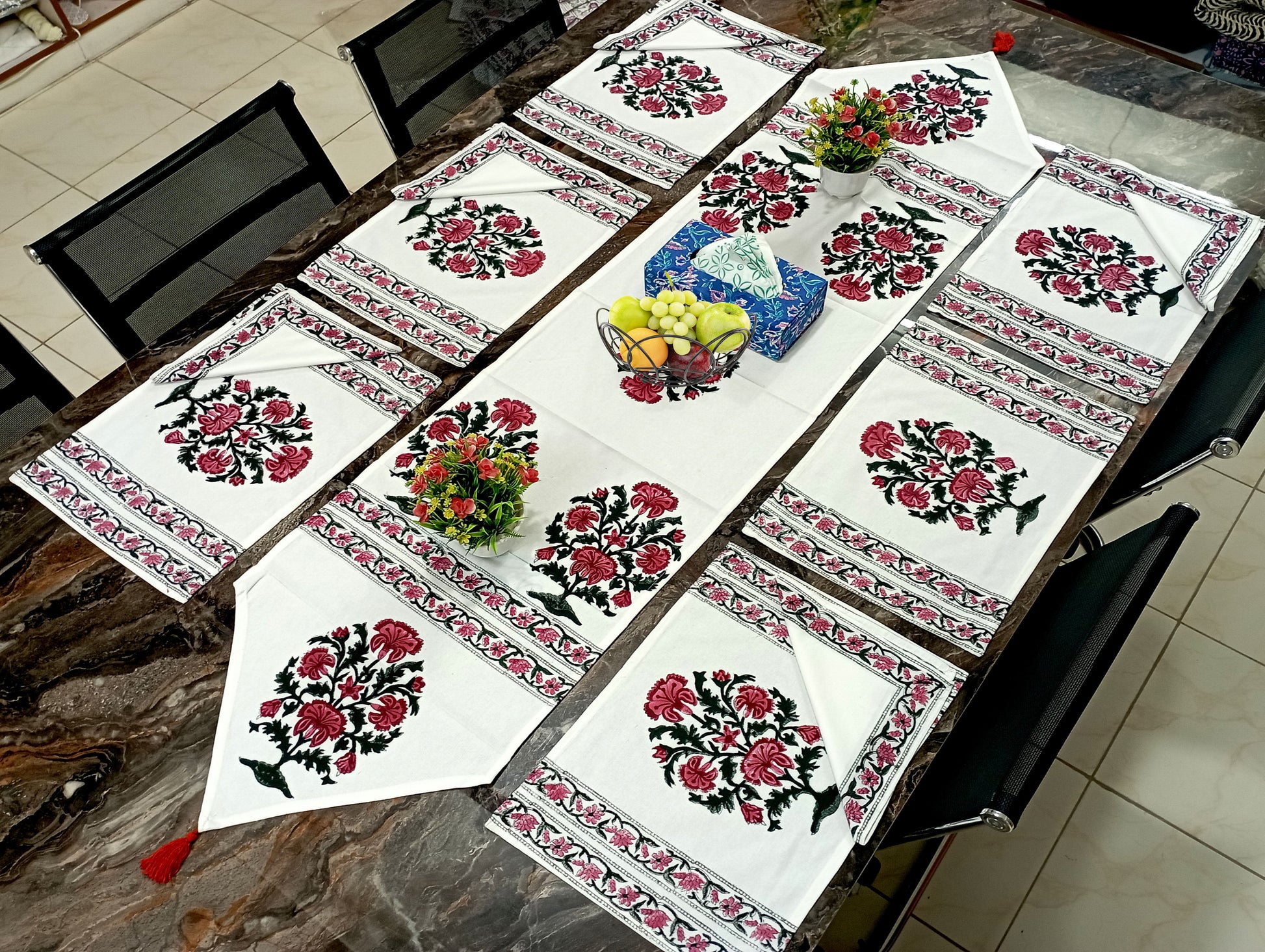Chora-Tree-Printed-Cotton-Dining-Table-Mat-Set