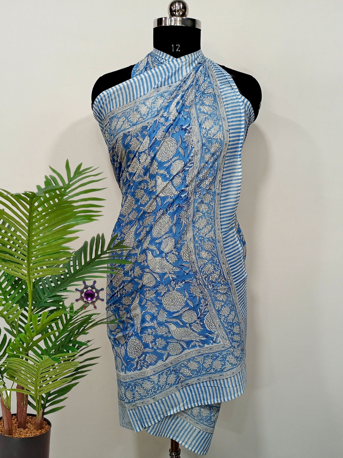 Feeding-Sparrow-Printed-Cotton-Beachwear-Sarong